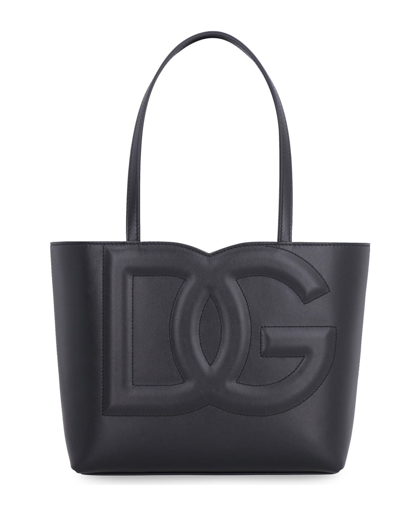 Dolce & Gabbana Logo Leather Tote Bag - black