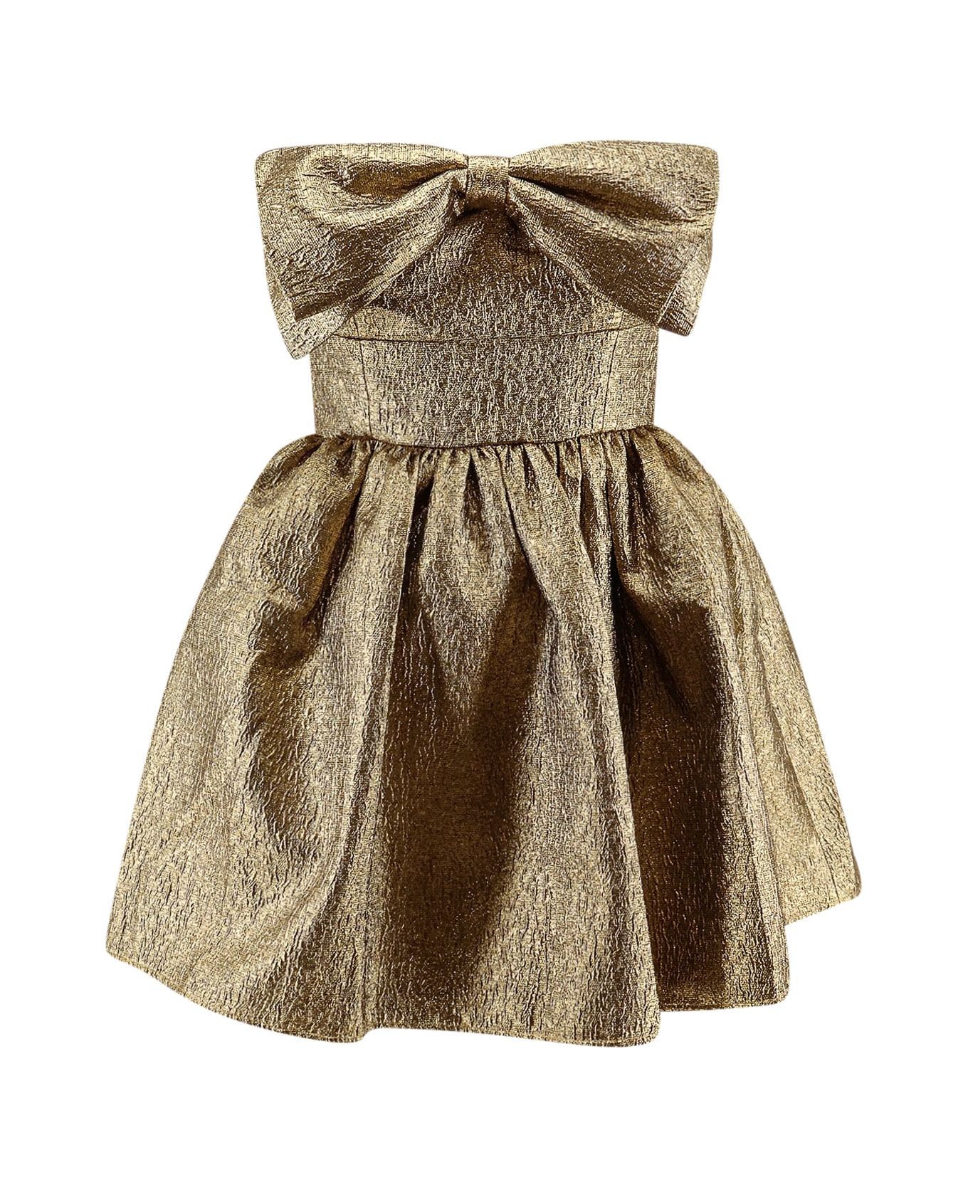 self-portrait Metallic Jacquard Mini Dress - Gold