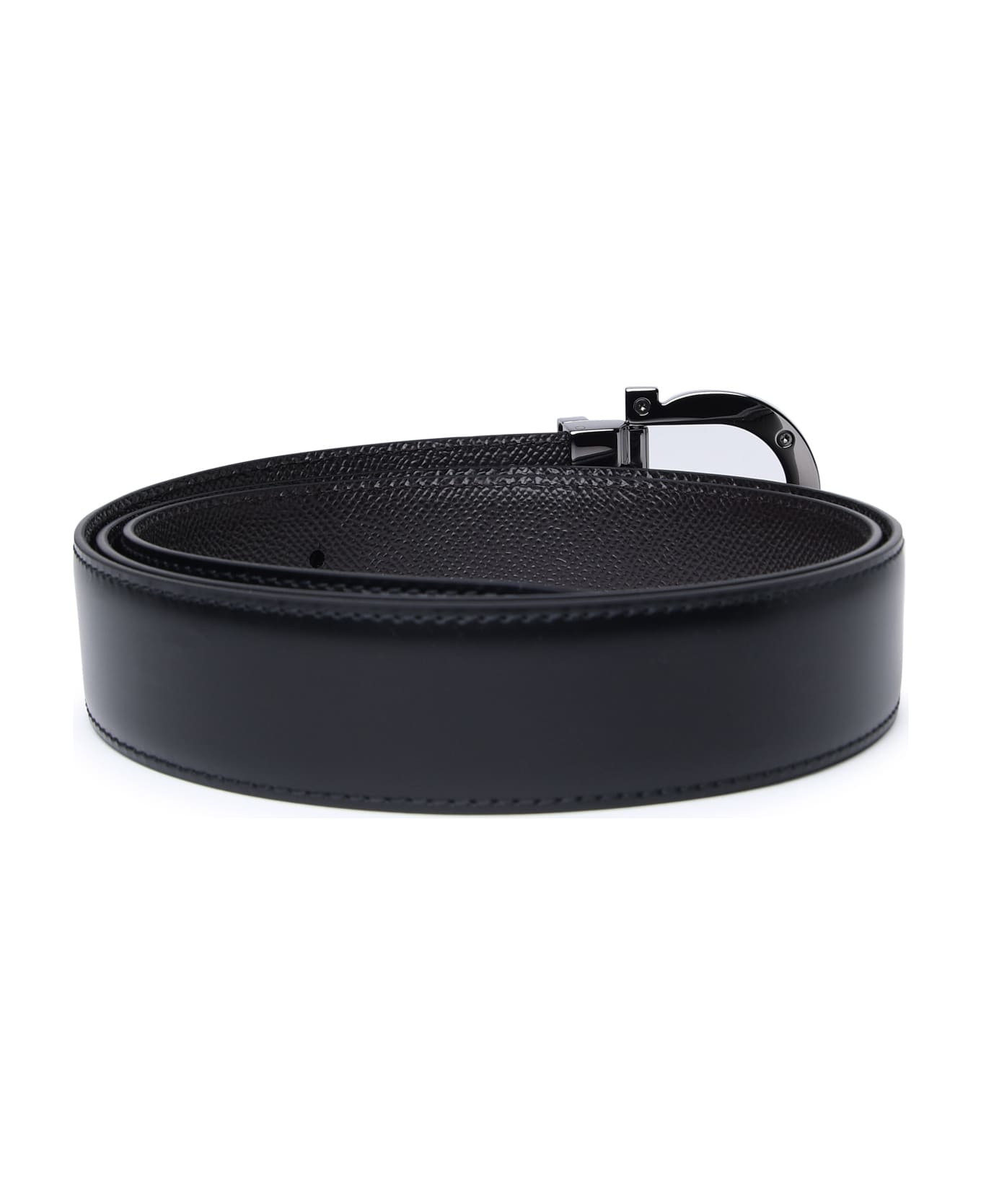 Ferragamo Black Leather Belt - Black ベルト