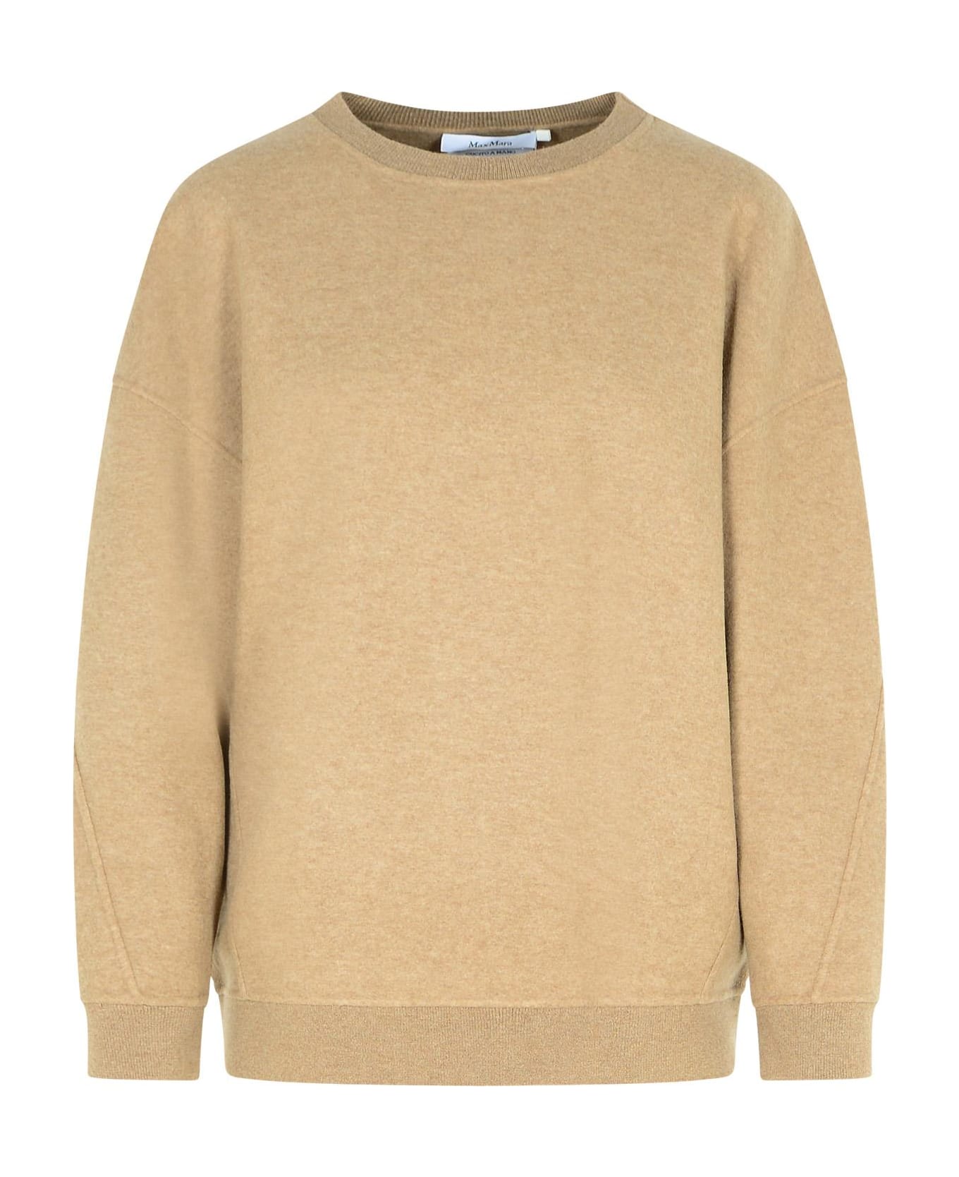 Max Mara 'elvira' Sweatshirt In Brown Virgin Wool Blend - Brown