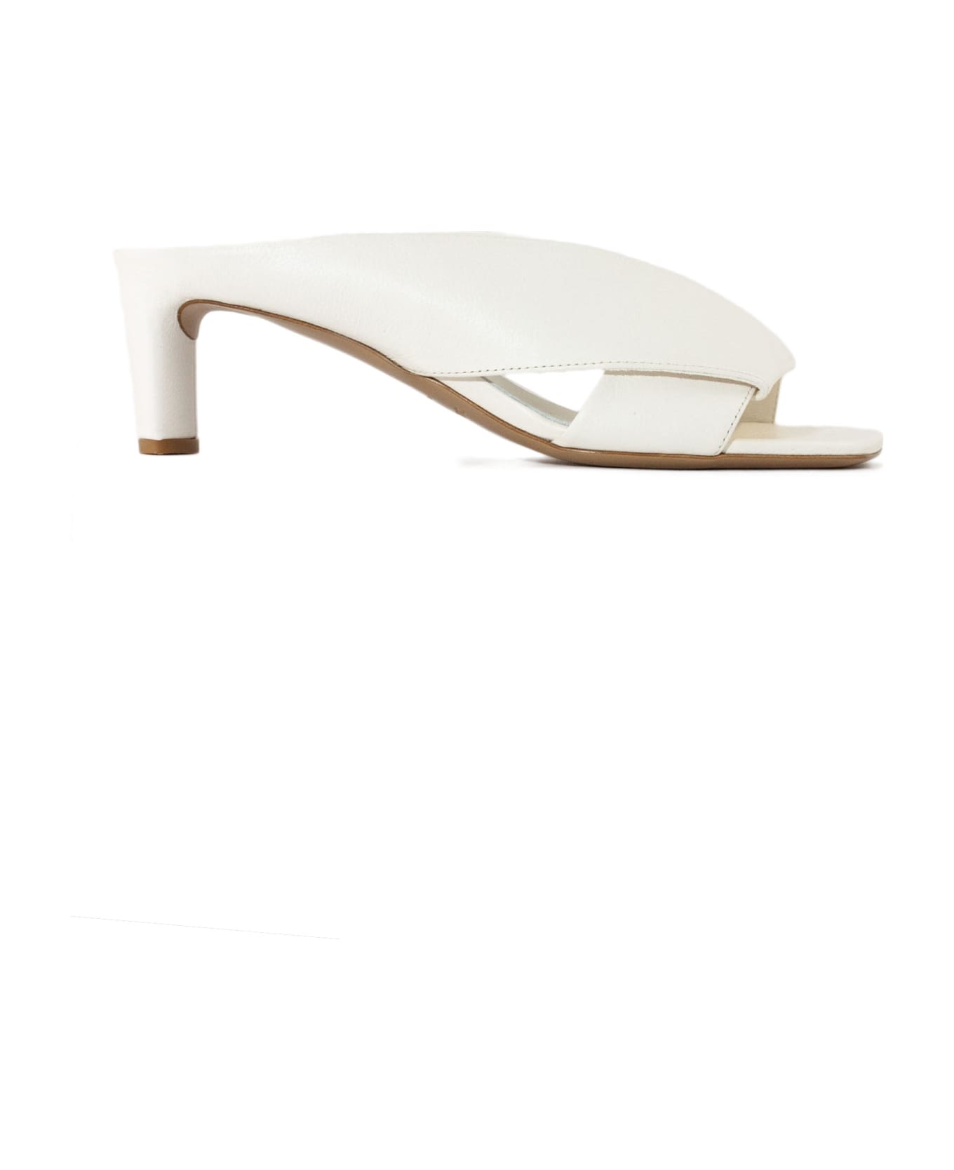 Del Carlo White Calf Leather Sandals - White
