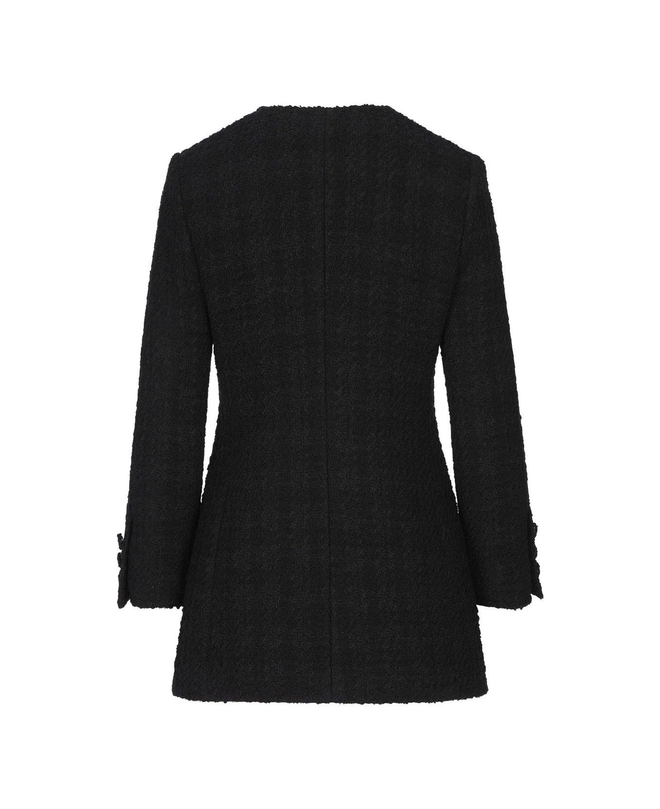 Gucci Single Breasted Tweed Jacket - Black コート