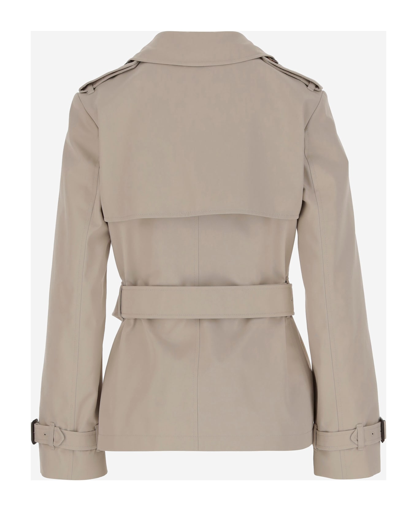 Burberry Cotton Blend Short Trench Coat - Beige