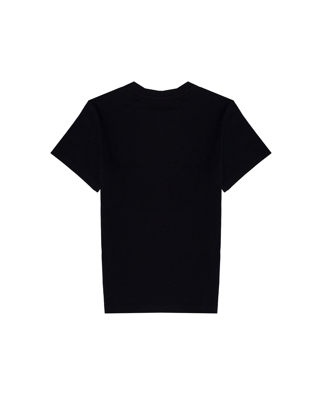 GCDS Mini Gcds Kid's Black Cotton T-shirt With Logo Print - Black