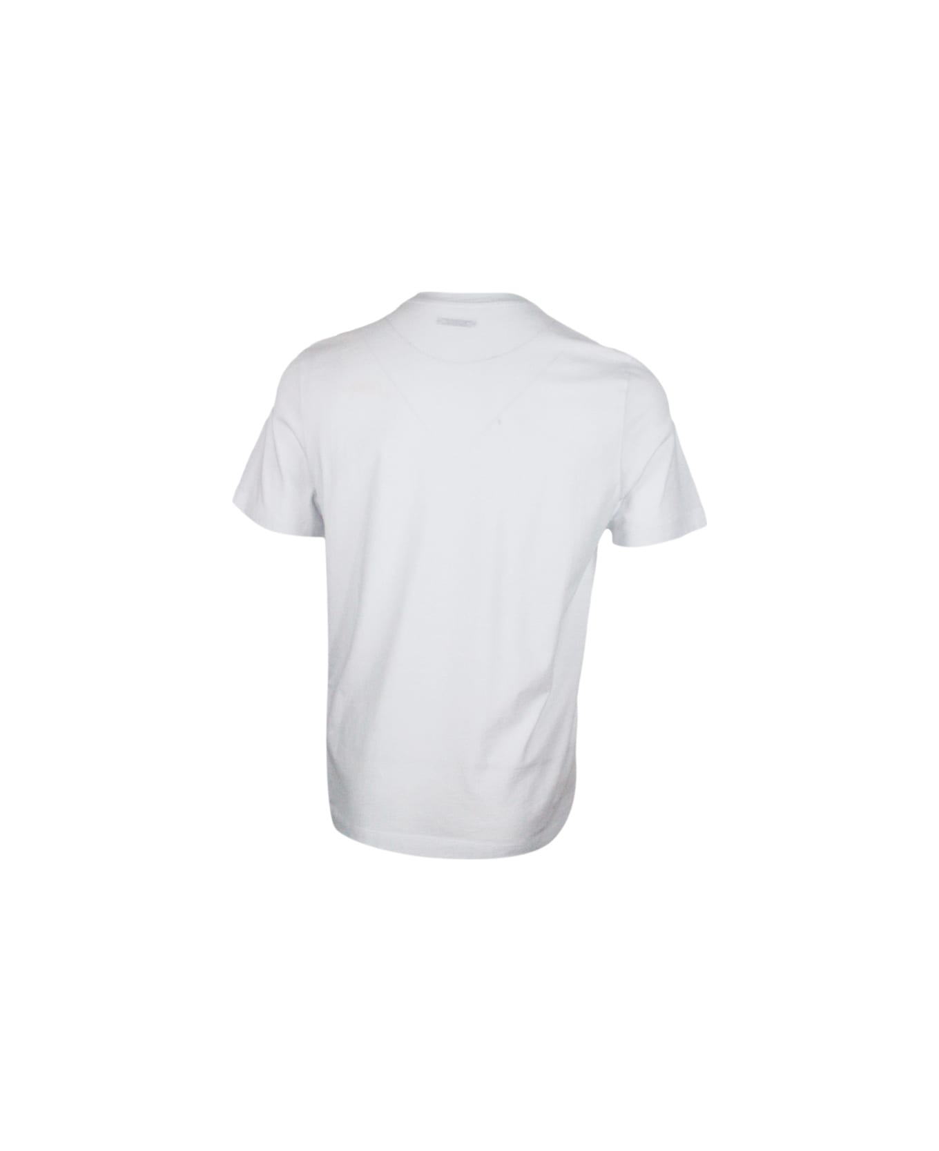 Jacob Cohen Histores Short-sleeved Crew-neck T.shirt In Stretch Cotton Jersey With Logo On The Chest - White シャツ