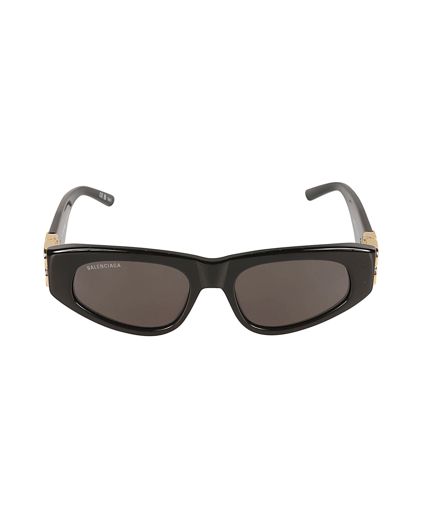 Balenciaga Eyewear Bb Hinge Logo Sunglasses - Black/Gold/Grey サングラス