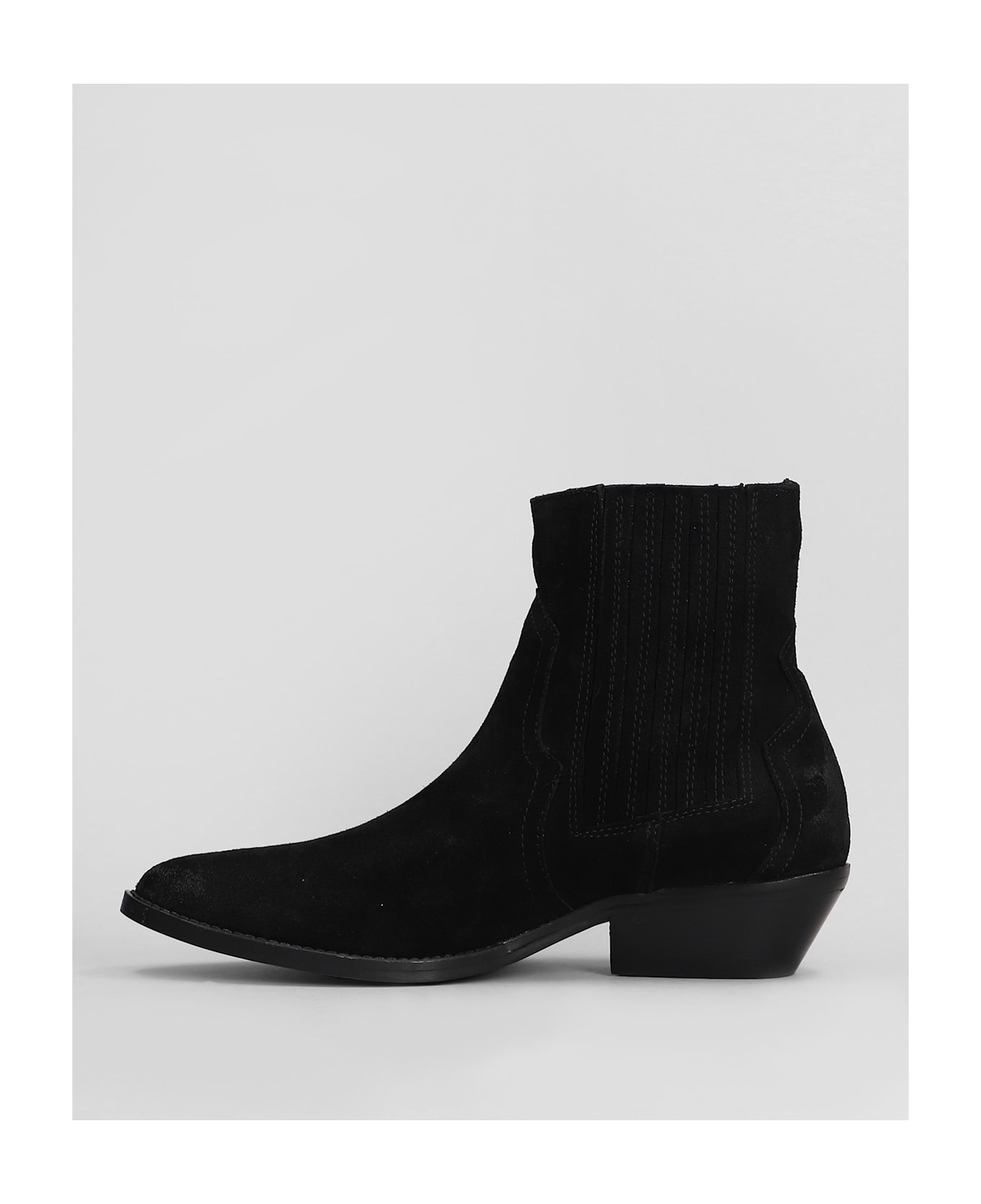 Julie Dee Texan Ankle Boots In Black Suede - black