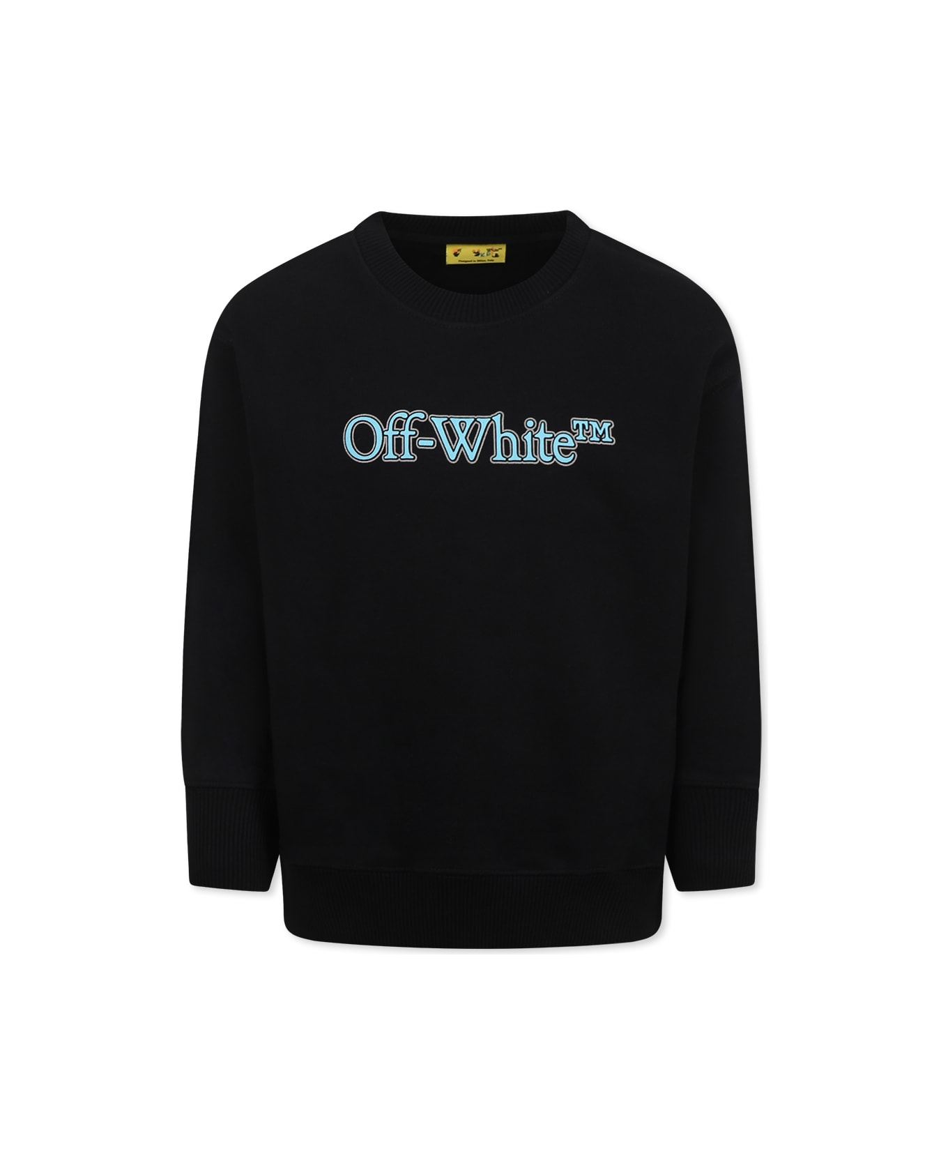 Off-White Black Sweatshirt For Boy With Logo - Black