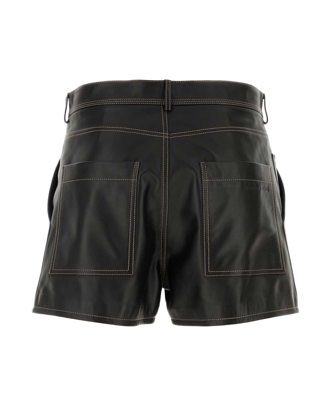 Fendi Leather Shorts - Black ショートパンツ