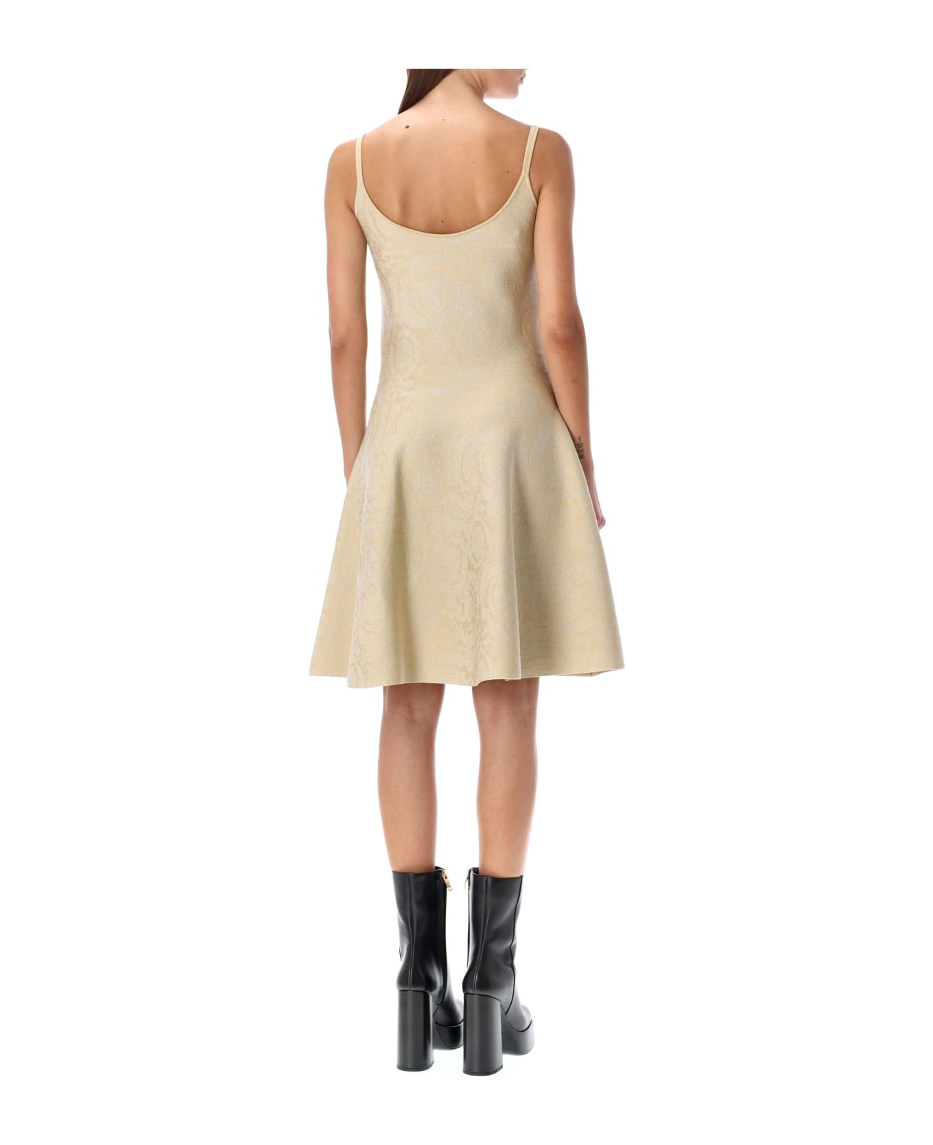 Versace Mini Dress Barocco Knit - LIGHT SAND GOLD