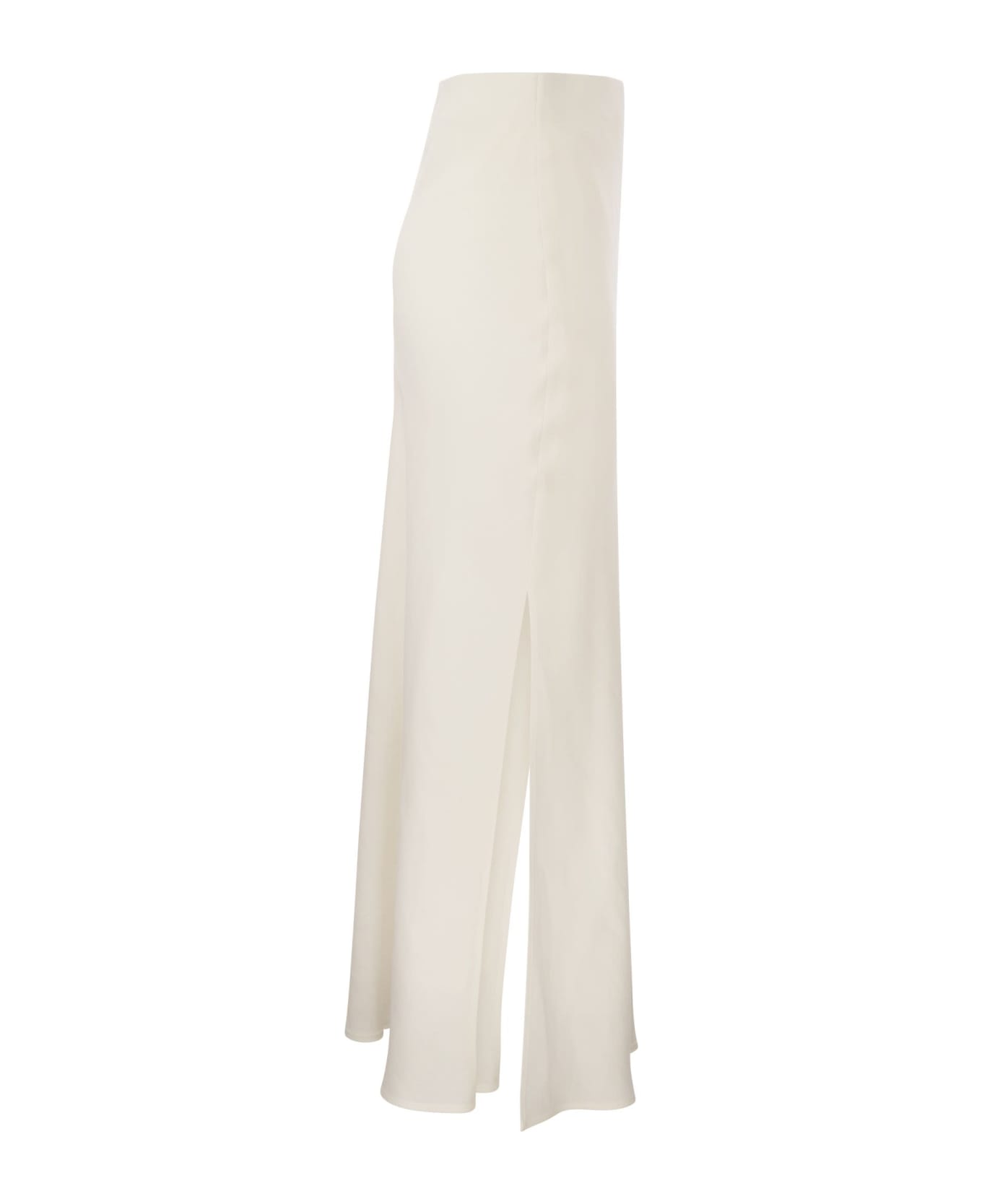 Brunello Cucinelli White Longuette Tube Skirt In Viscose Woman - Natural