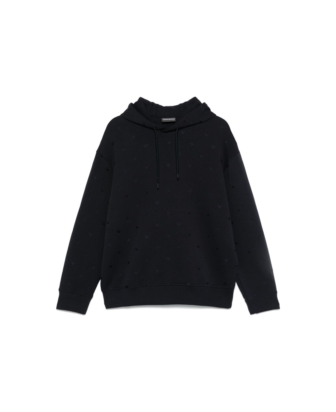 Emporio Armani Allover Logo Cotton Sweatshirt - Blue