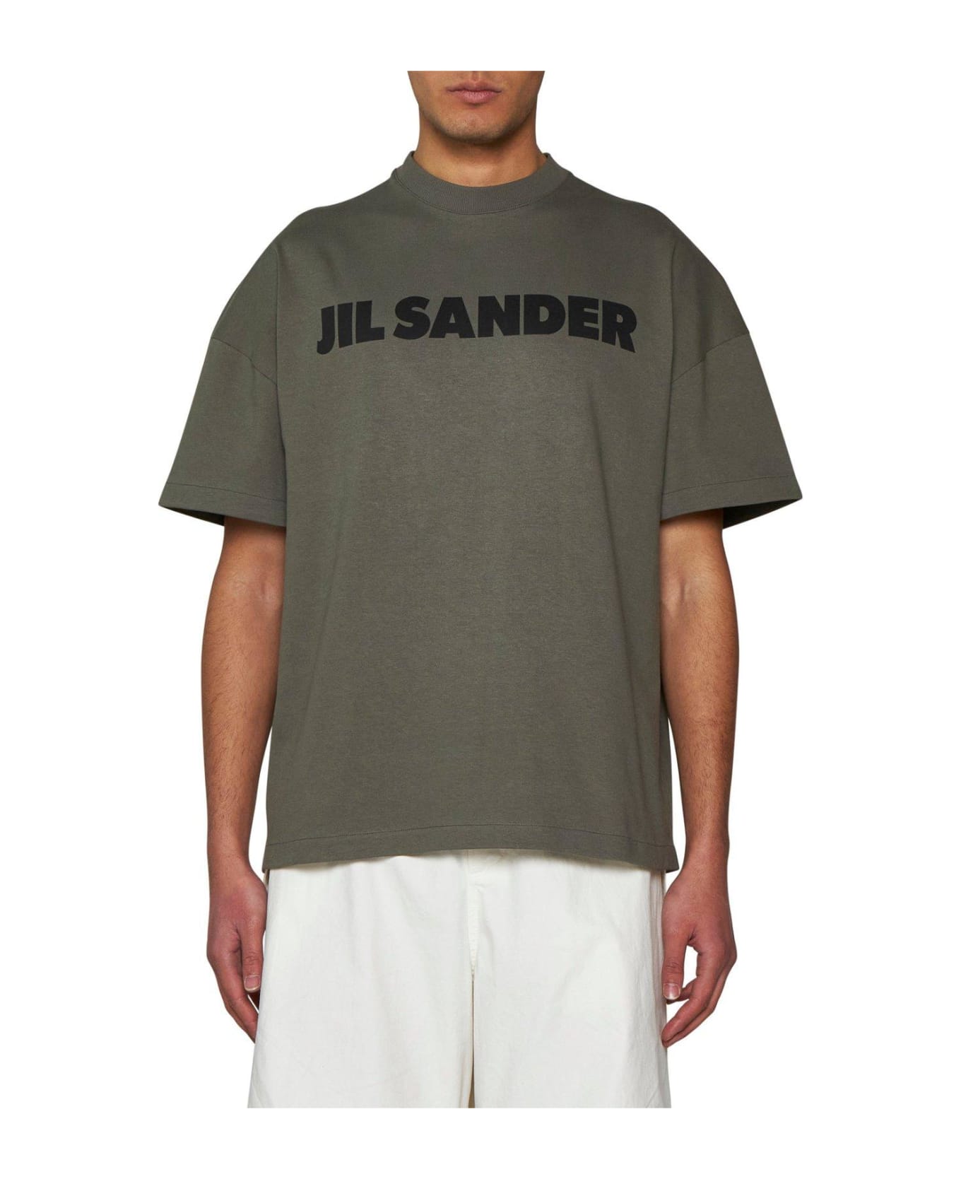 Jil Sander Logo Printed Crewneck T-shirt - Verde militare