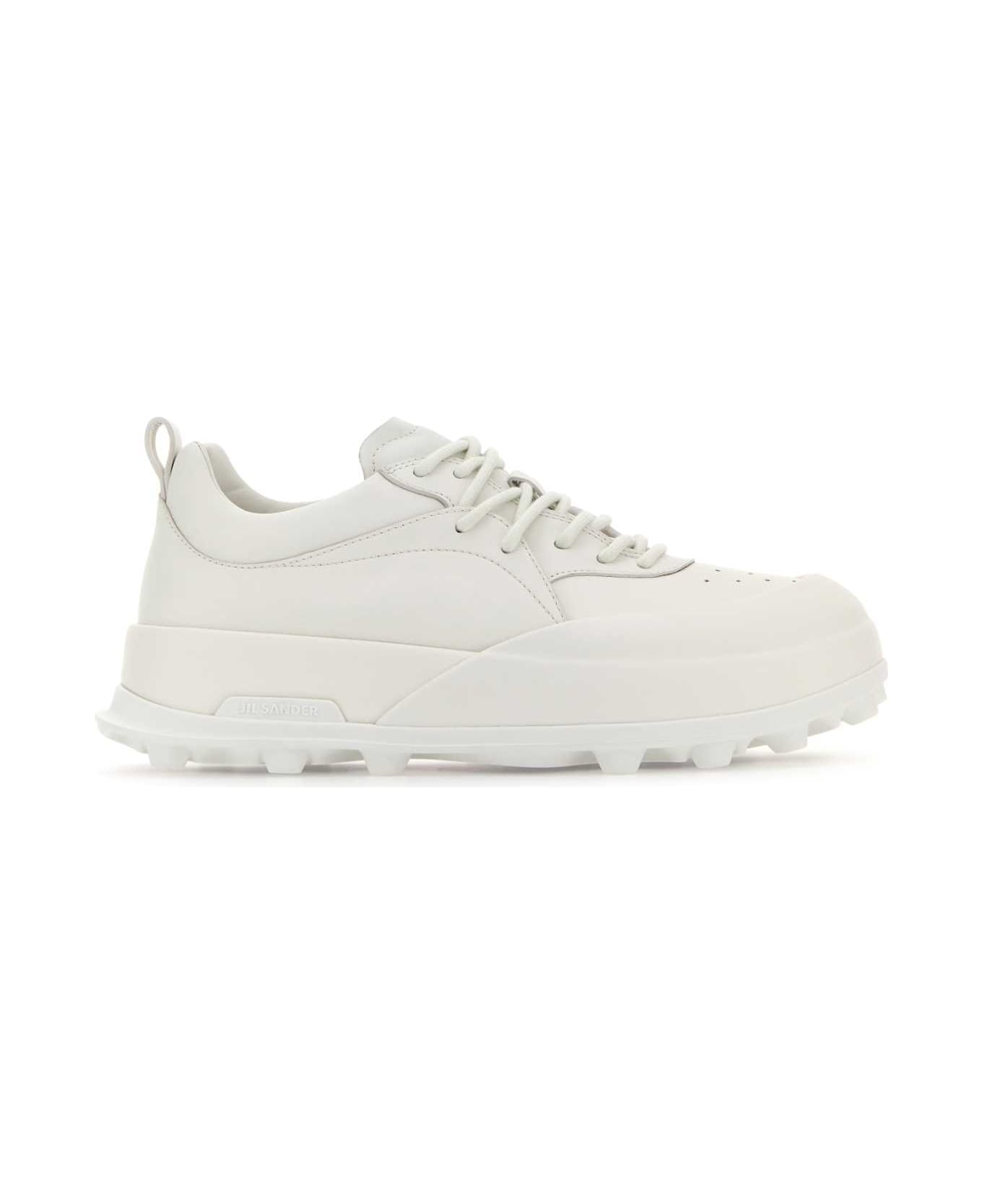 Jil Sander White Leather And Rubber Orb Sneakers - 102