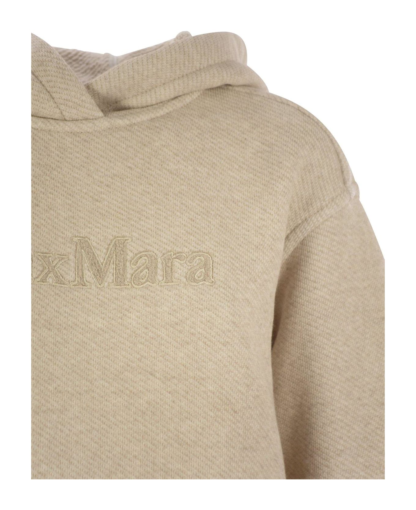Max Mara Gary Logo Embroidered Hoodie - Beige