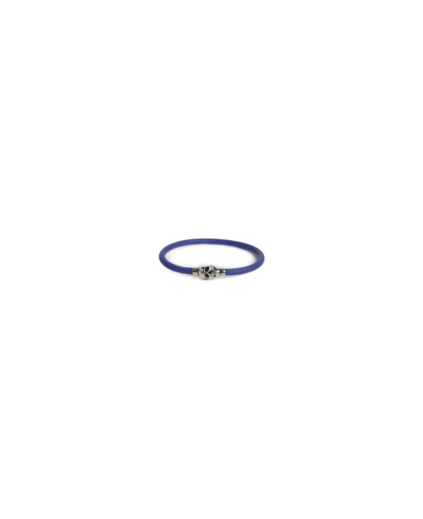 Alexander McQueen Rubber Skull Bracelet - Electric blue/a.sil