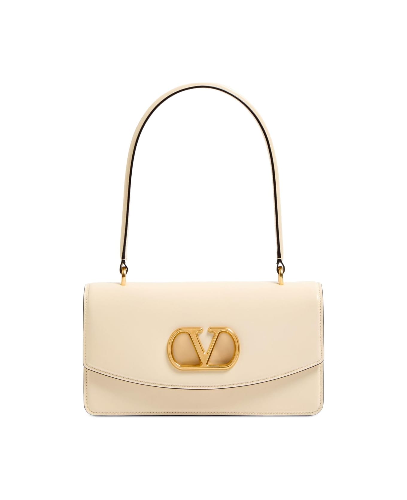 Valentino Garavani Vain Leather Top Handle Bag - White