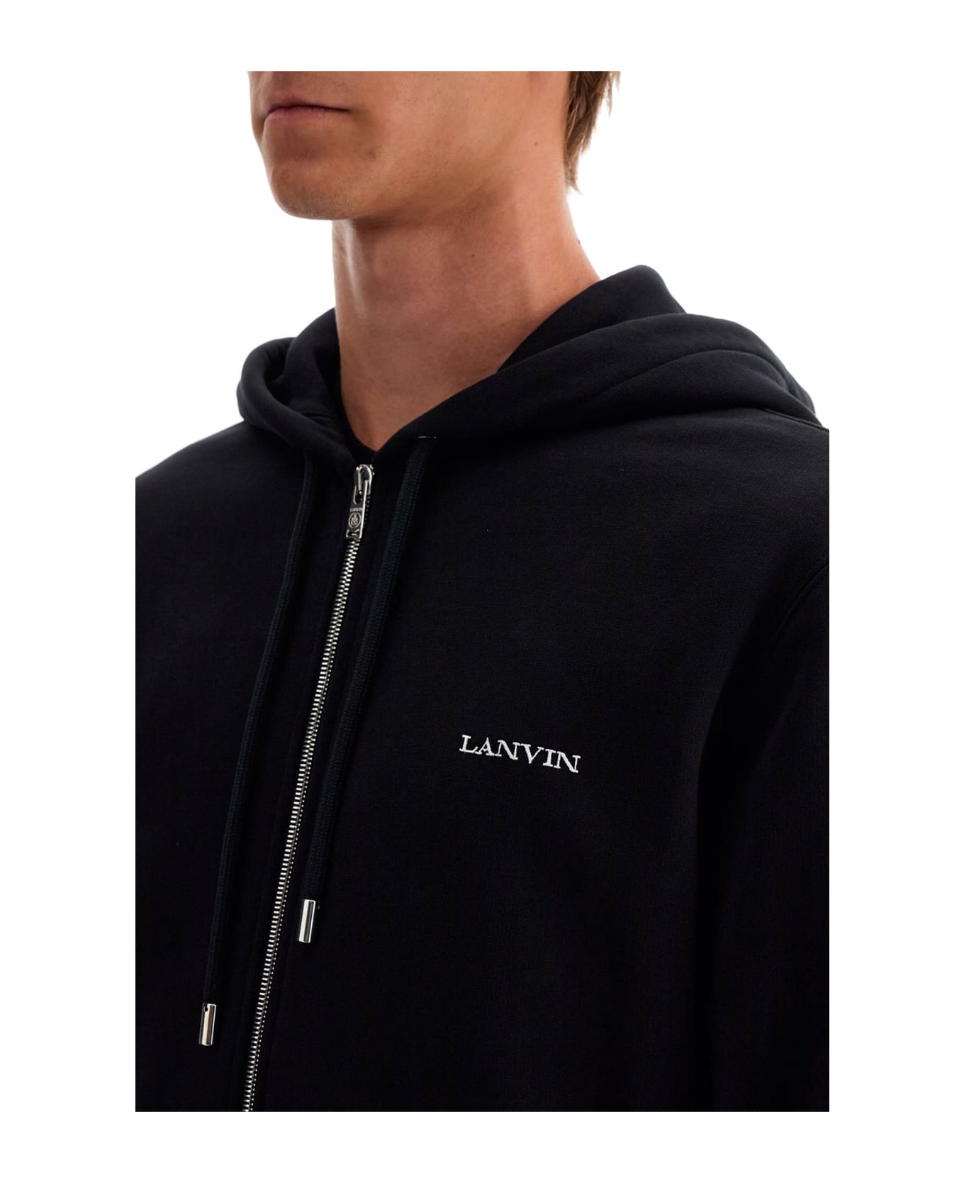 Lanvin Hooded Sweatshirt With Zipper - NOIR (Black)