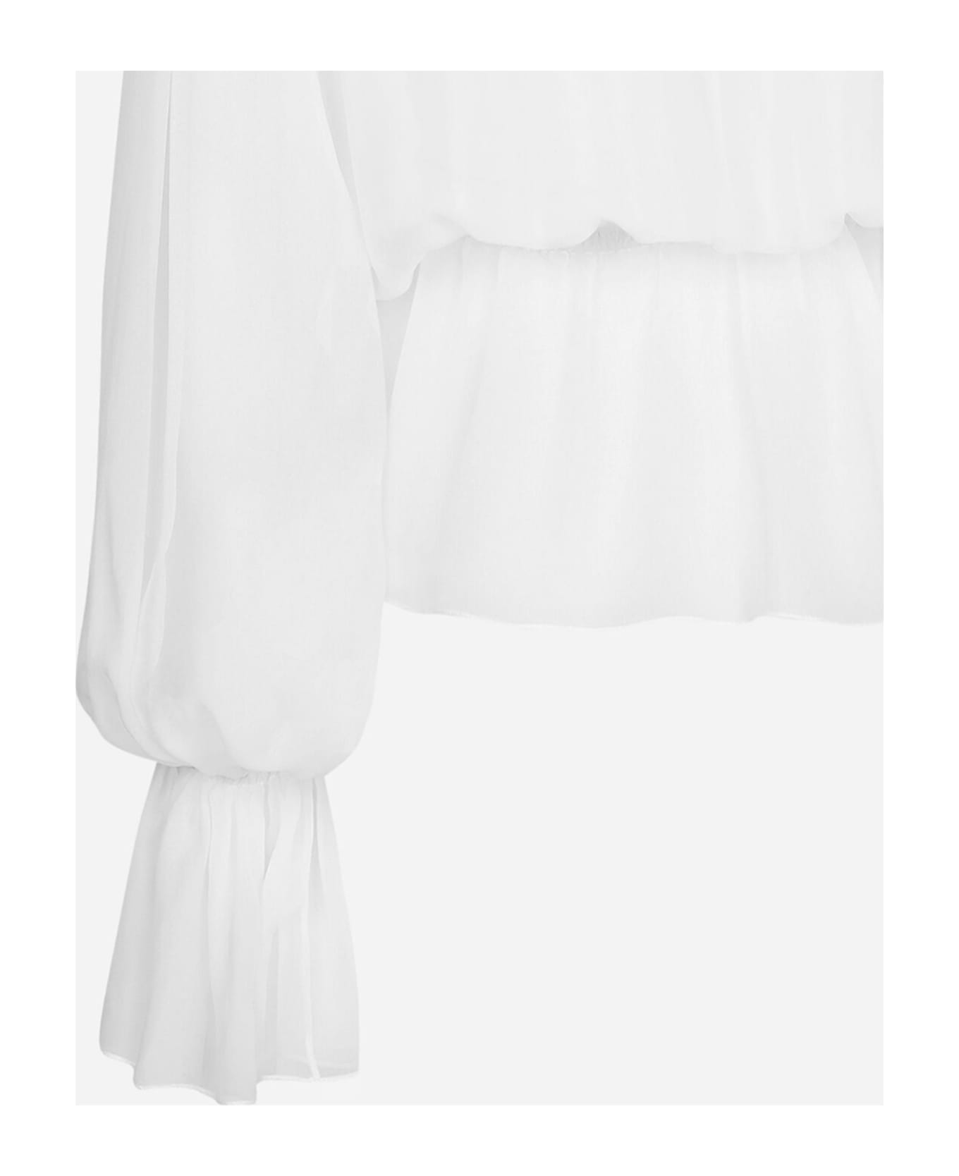 Dolce & Gabbana Chiffon Blouse With Ruffles - White