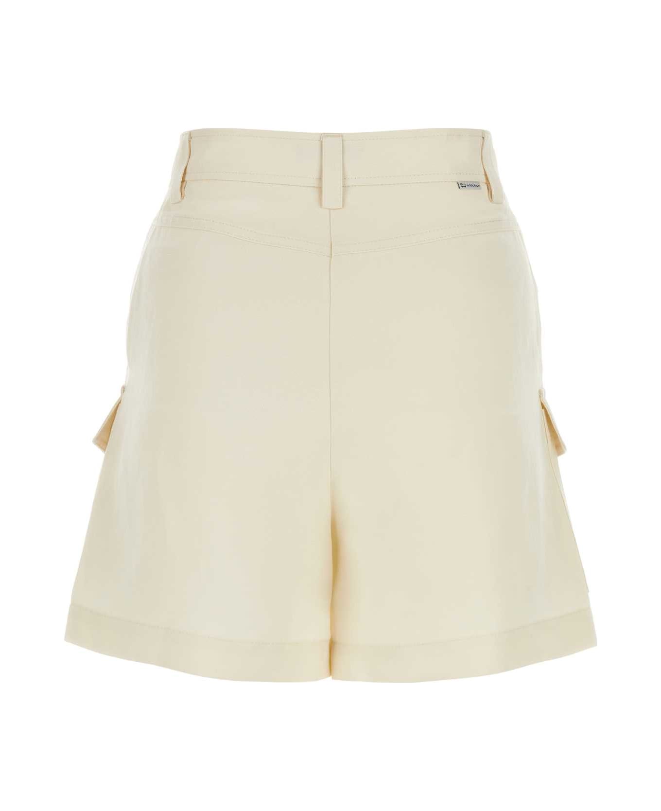 Woolrich Ivory Viscose Blend Shorts - PLASTERWHITE