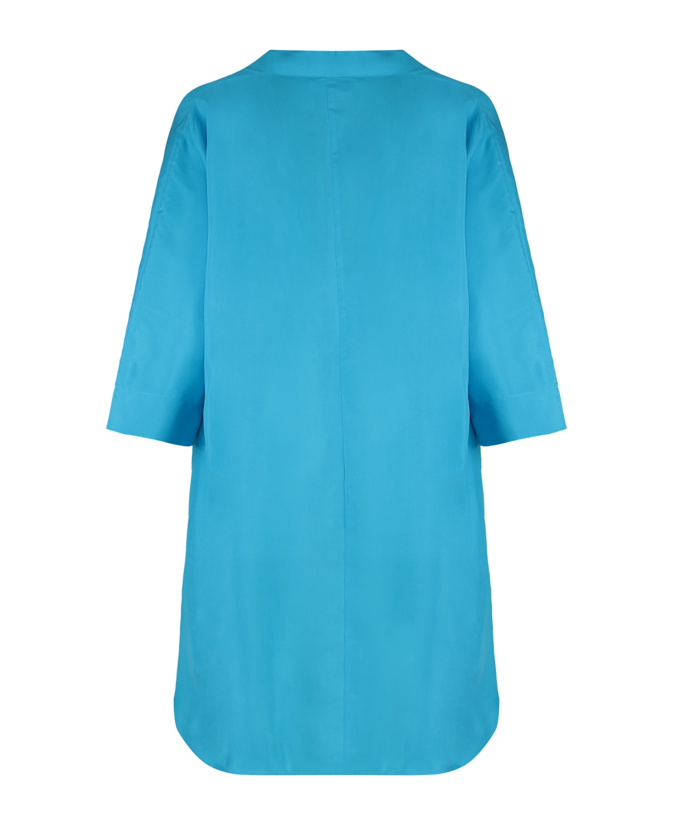 Parosh Silk Dress - turquoise