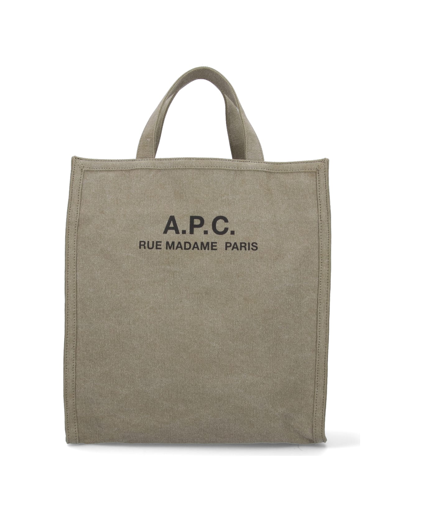 A.P.C. Shopper Bag With Logo Print - Green