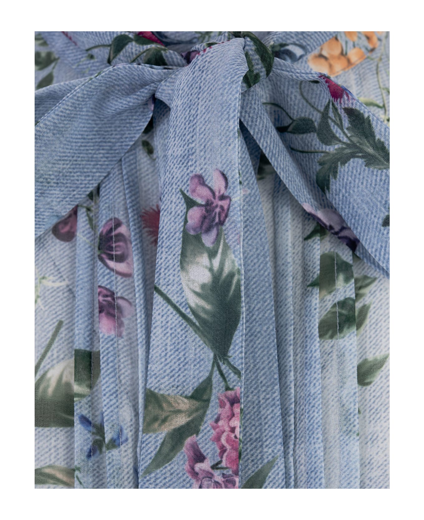 Ermanno Scervino Floral Print Shirt Dress - Blue