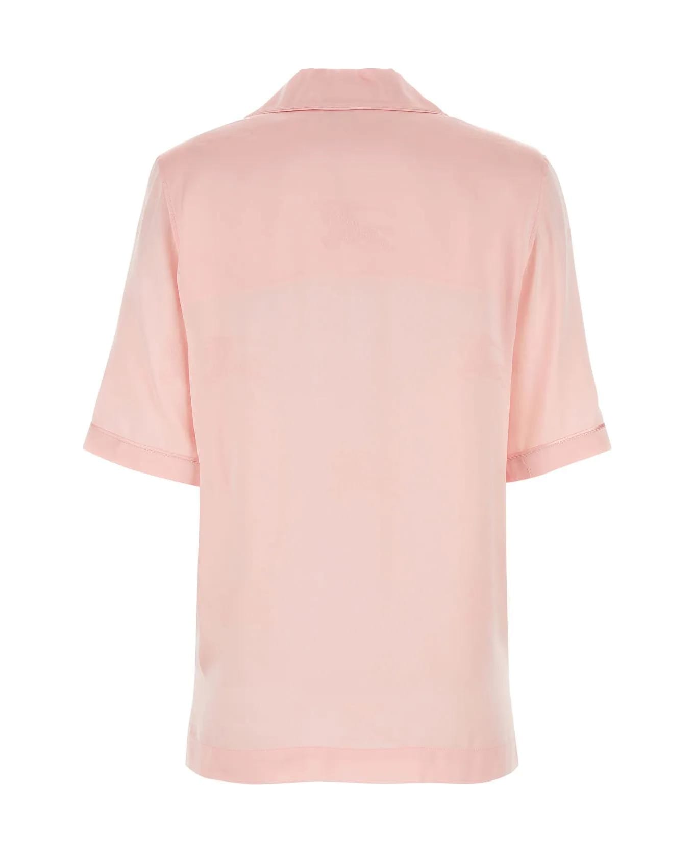 Burberry Pastel Pink Satin Shirt - Pink