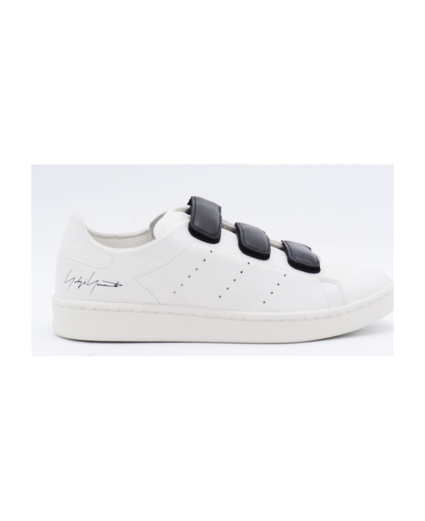 Y-3 White Leather Stan Smith Y-3 Sneakers - ORBIT GREY/ORBIT GREY/BLACK
