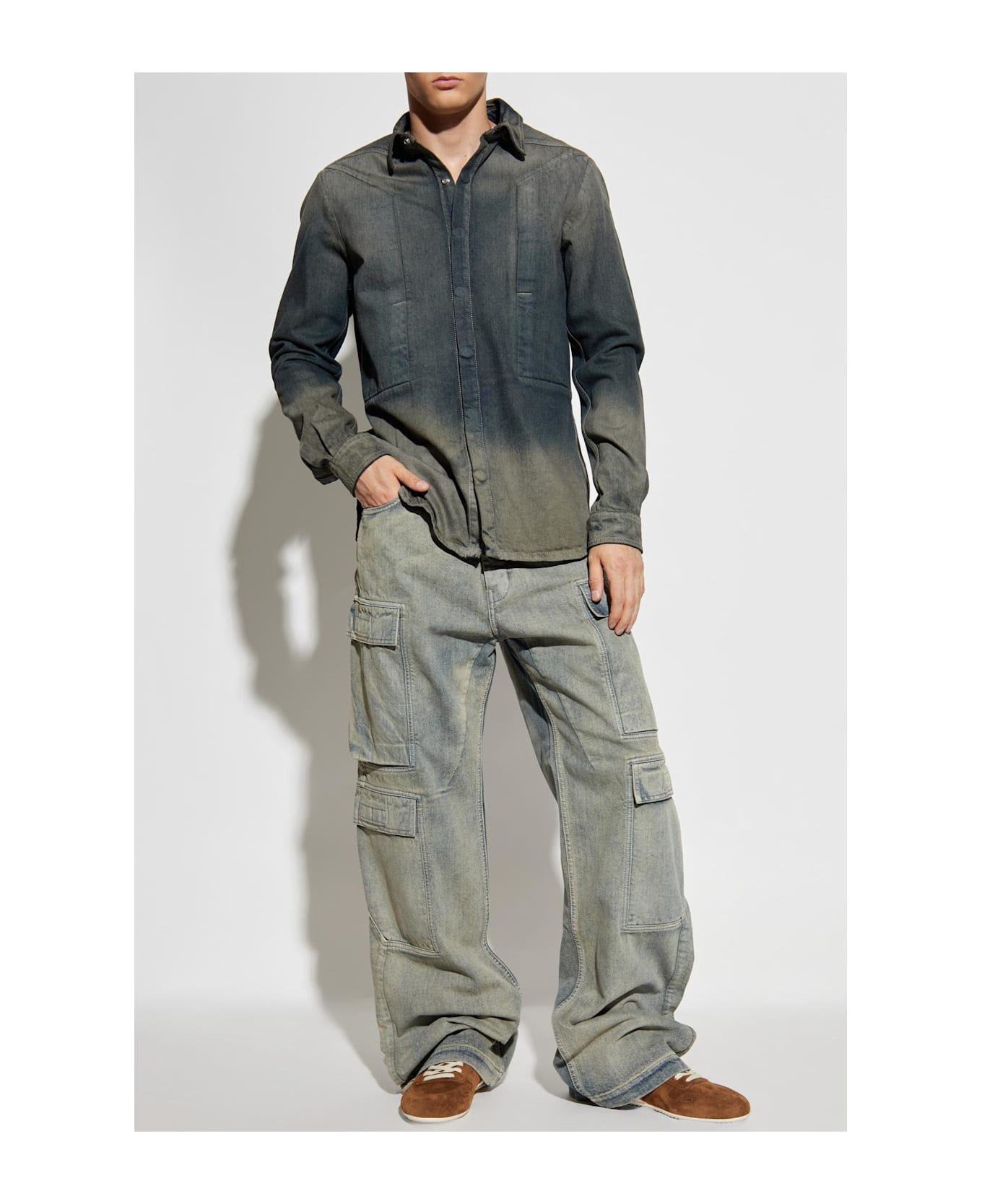 Rick Owens Denim Shirt 
fogpocket
 - GREY
