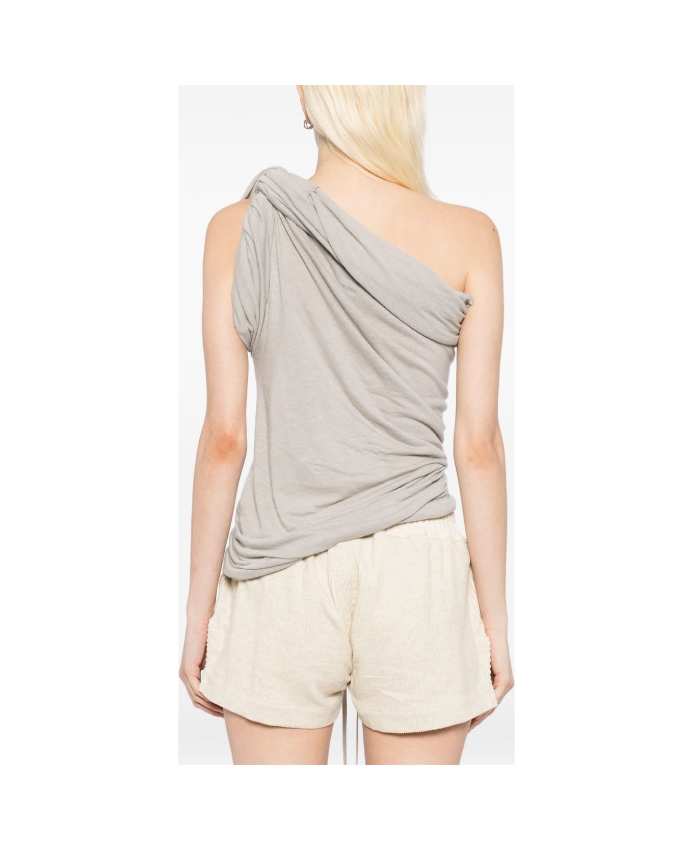 Rick Owens Twist Cotton Tank Top - Ivory