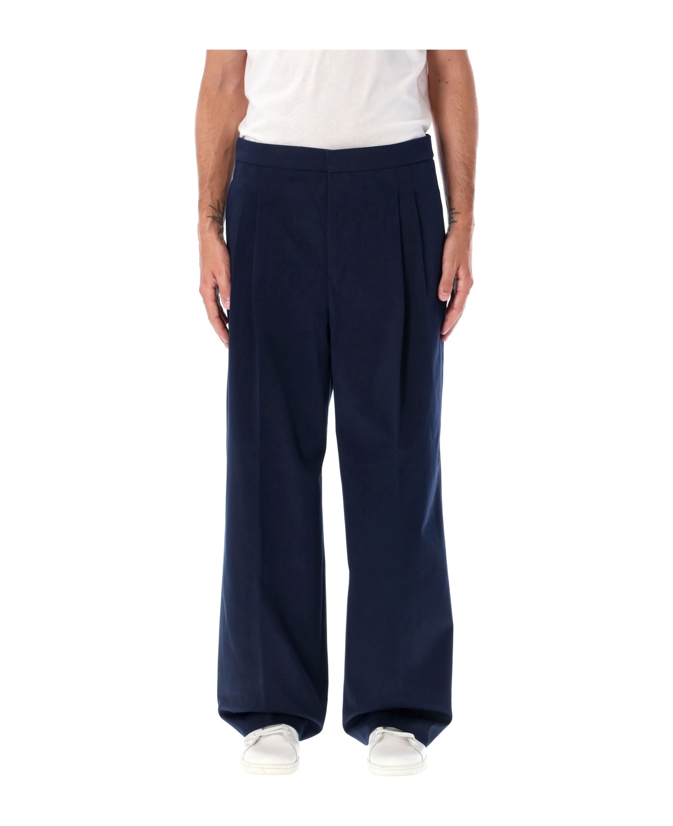 Ami Alexandre Mattiussi Large Fit Trousers - NAVY