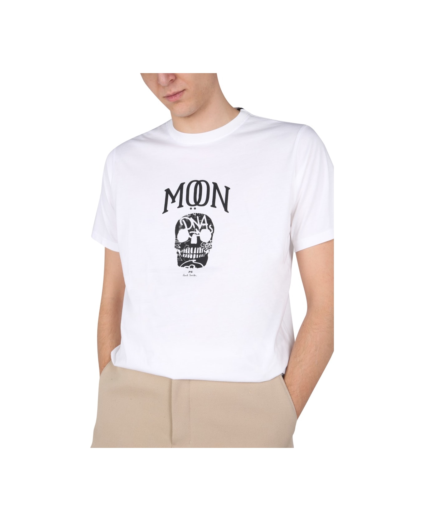 PS by Paul Smith Moon Skull T-shirt - WHITE
