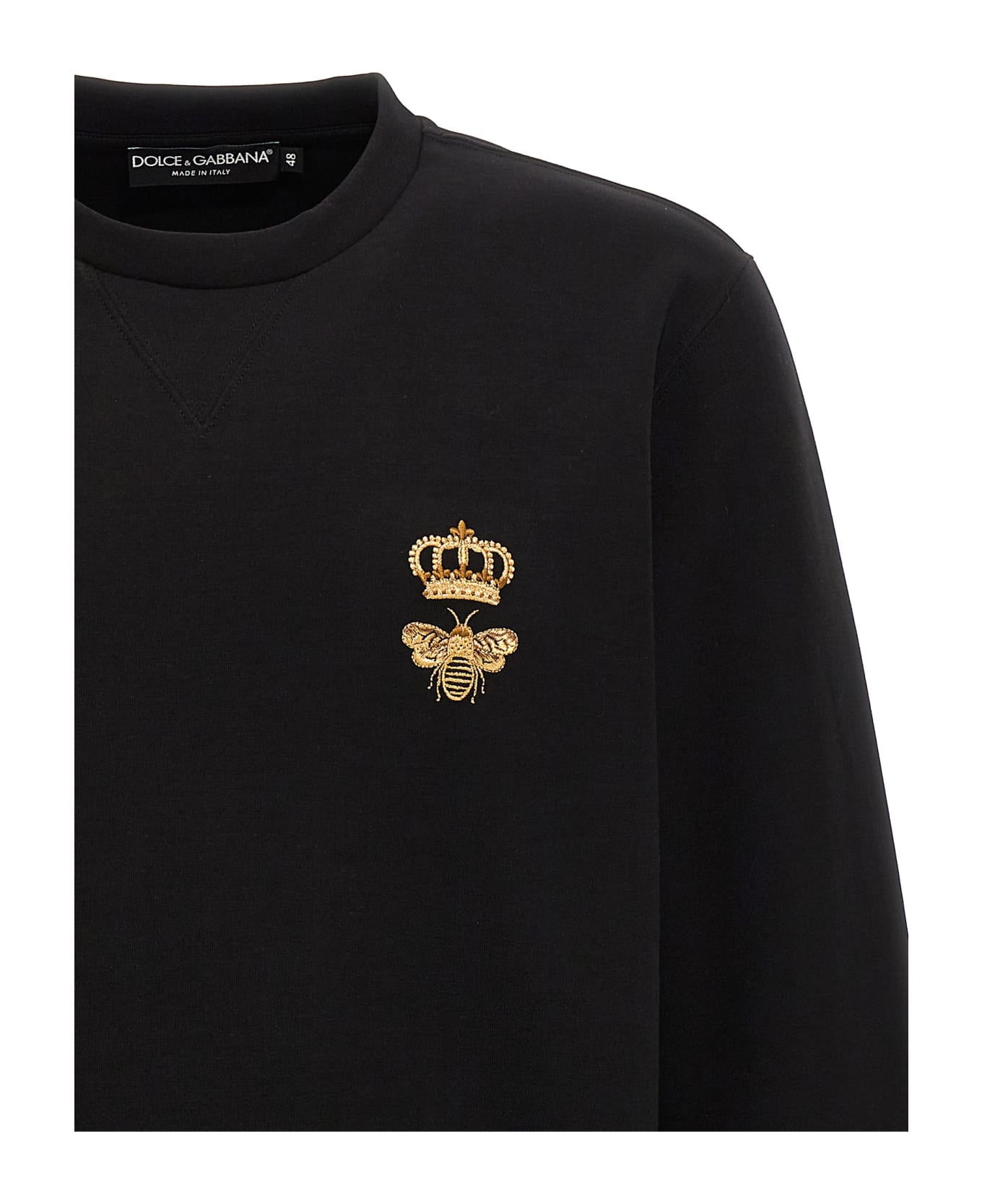 Dolce & Gabbana Crown Bee Embroidered Sweatshirt - Black