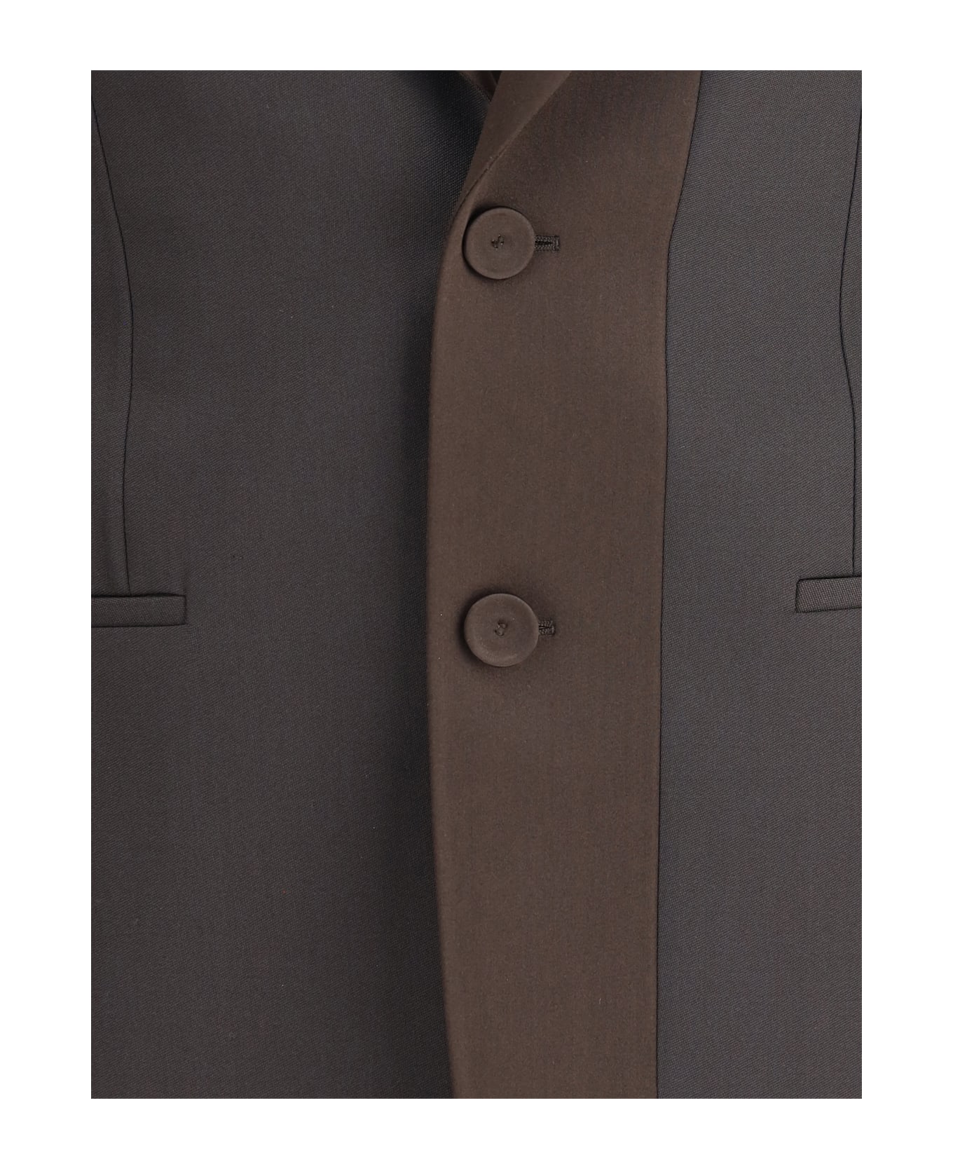 Fendi Single-breasted Wool Crêpe Blazer - BROWN