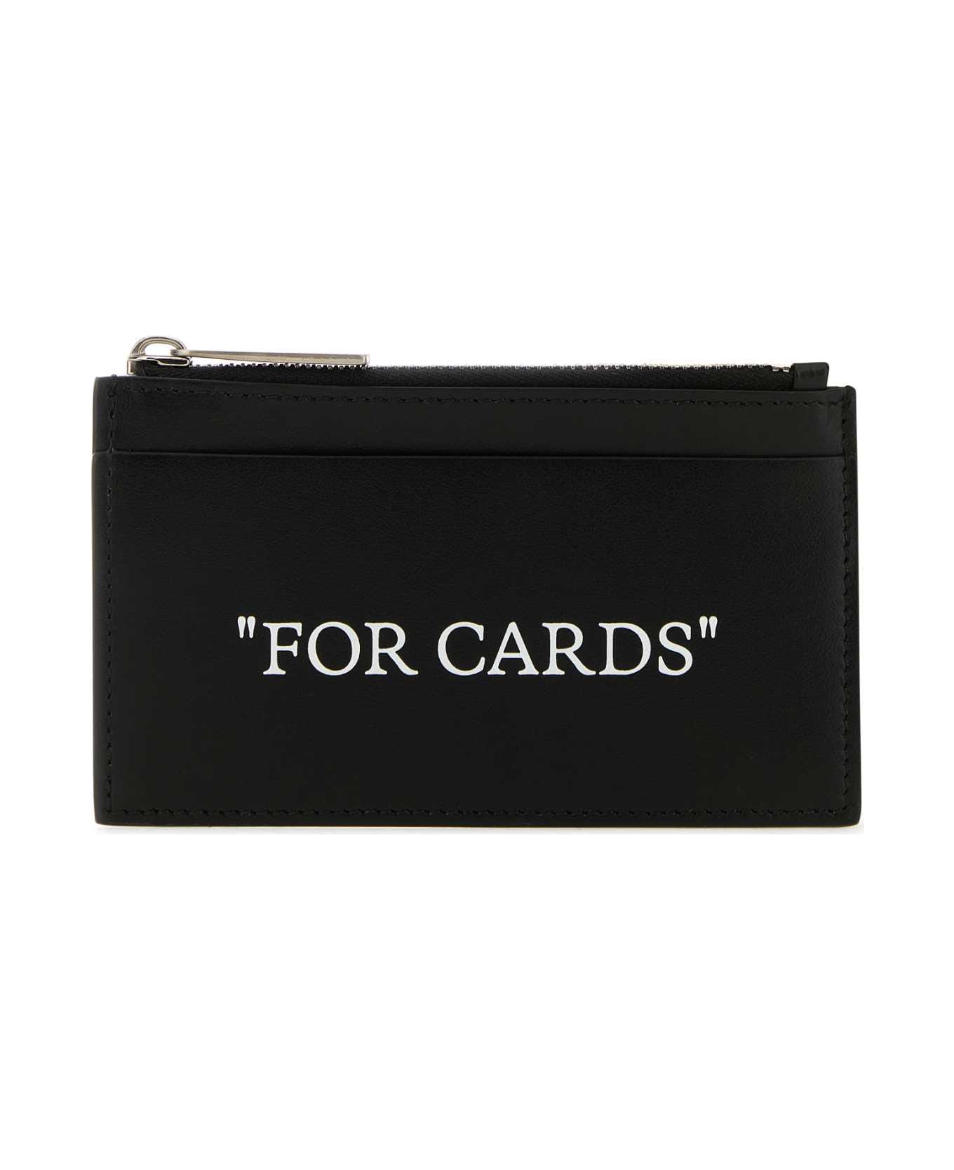 Off-White Black Leather Card Holder - 1001