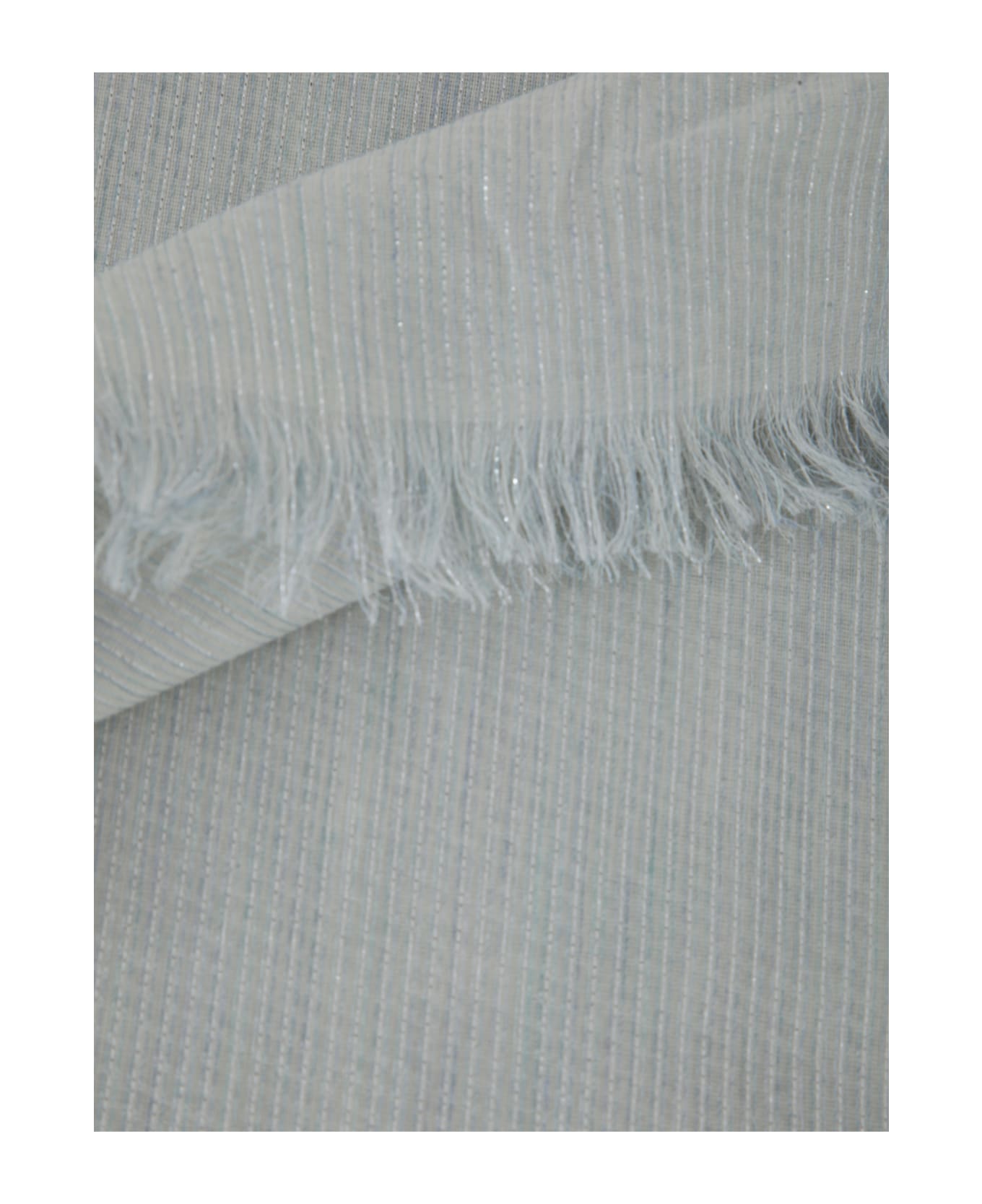 Emporio Armani Lurex Striped Stole - White
