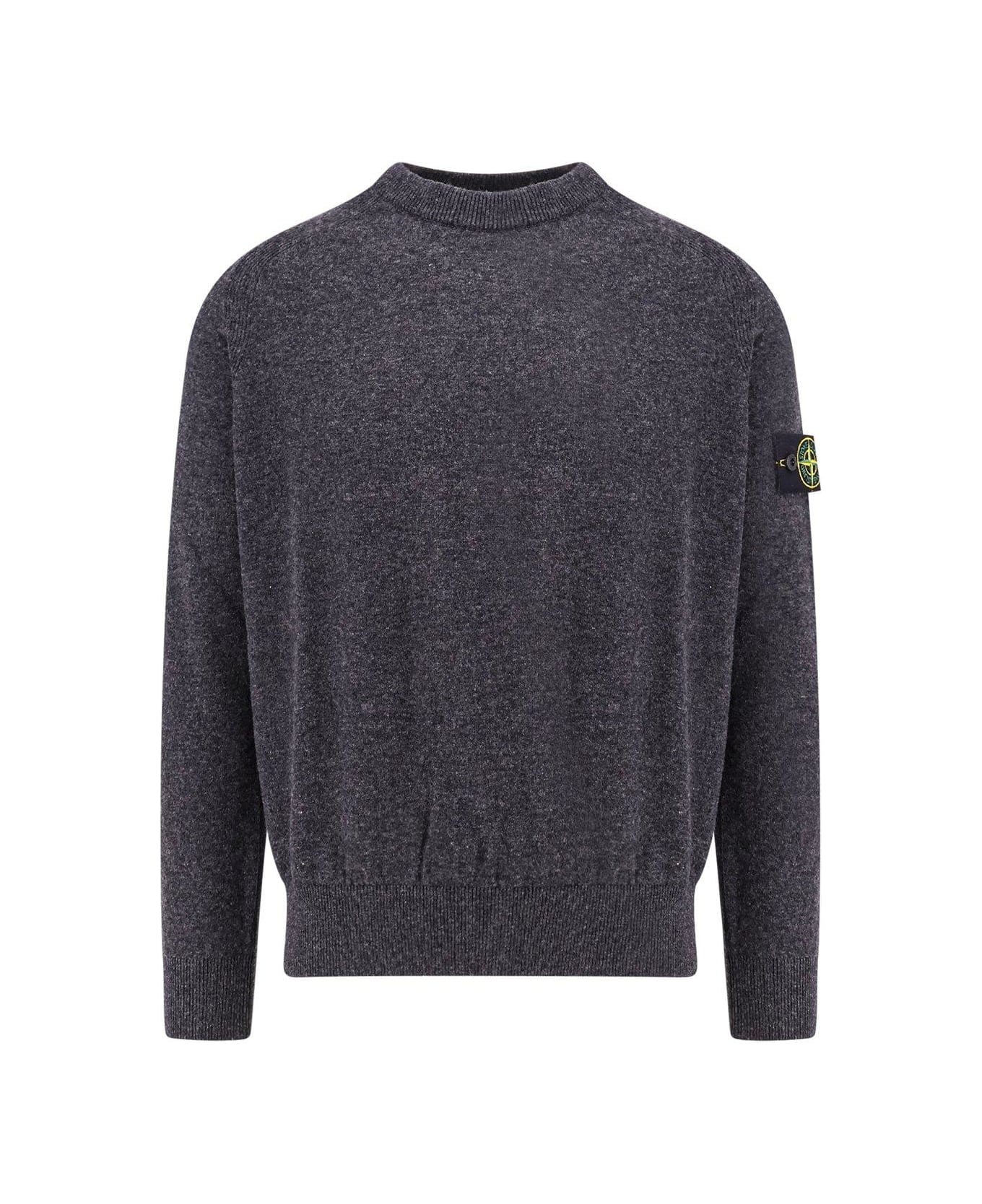 Stone Island Compass-patch Crewneck Jumper - Grey