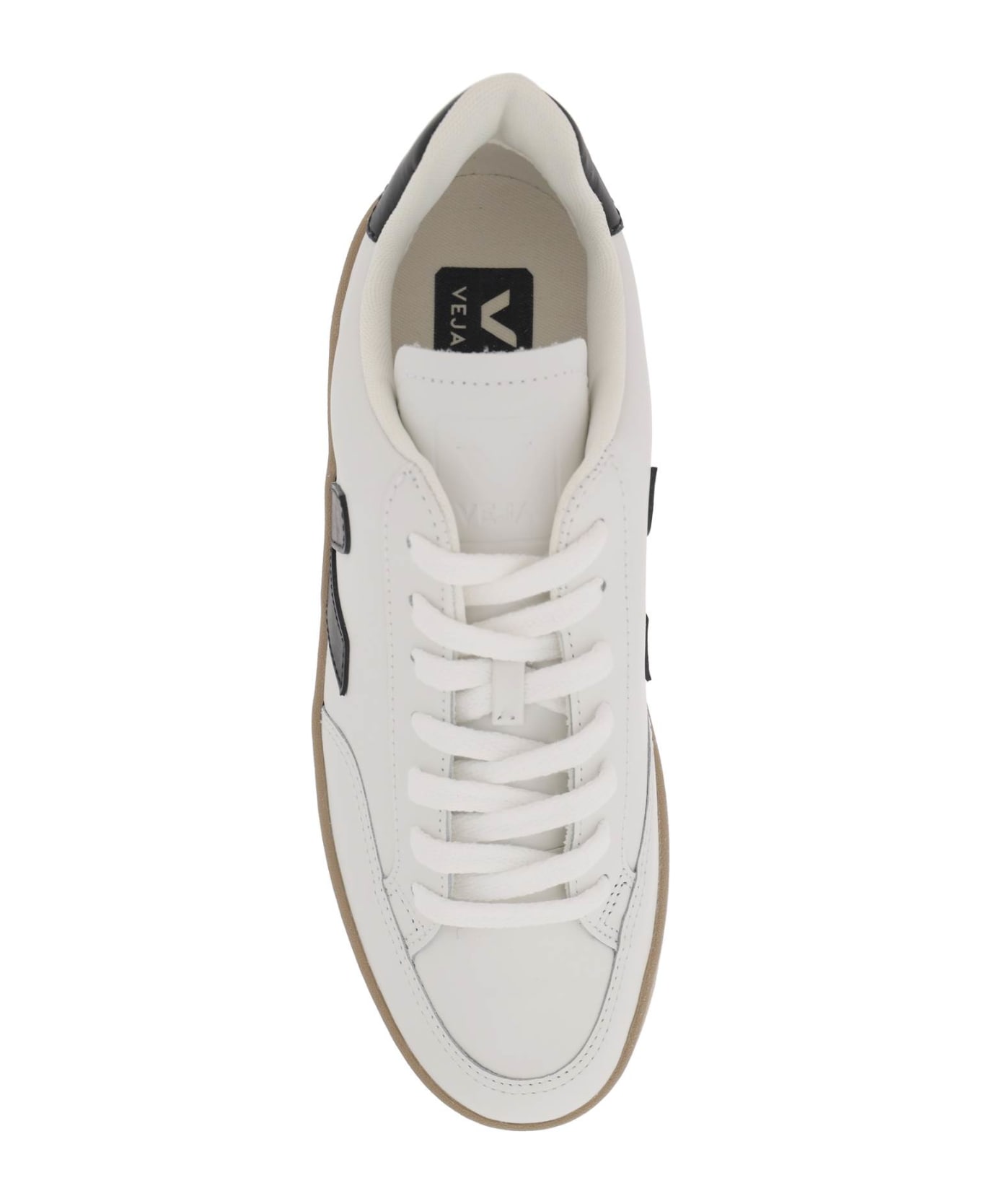 Veja Leather V-12 Sneakers - EXTRA WHITE BLACK DUNE (White)