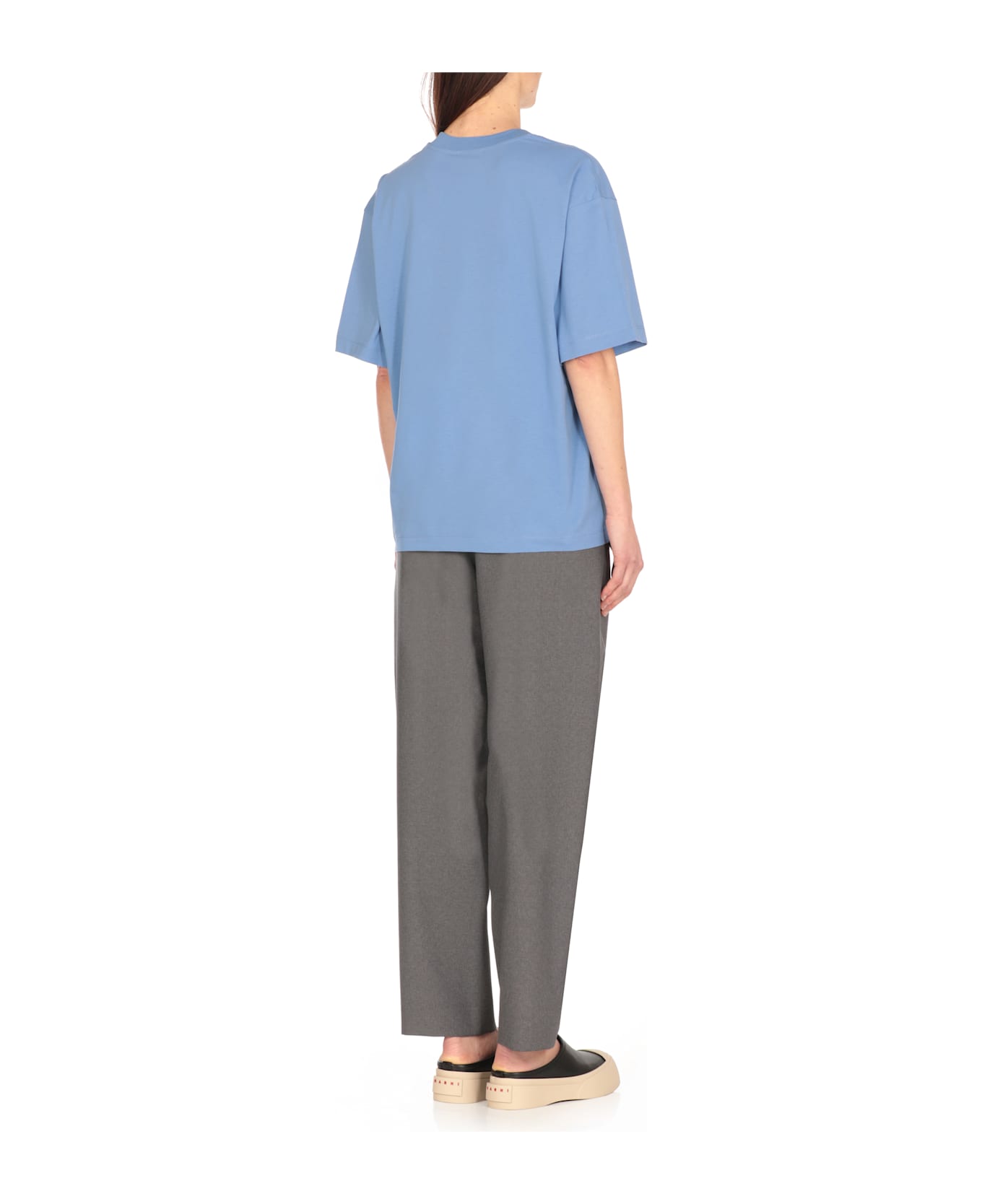 Marni Cerulean Blue Cotton T-shirt - Light Blue