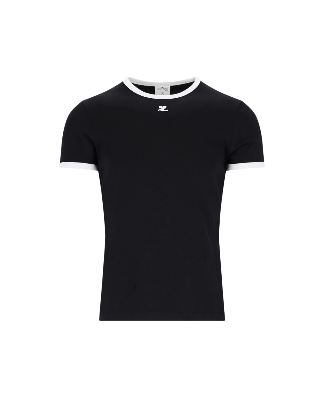 Courrèges 'contrast' T-shirt - Black  
