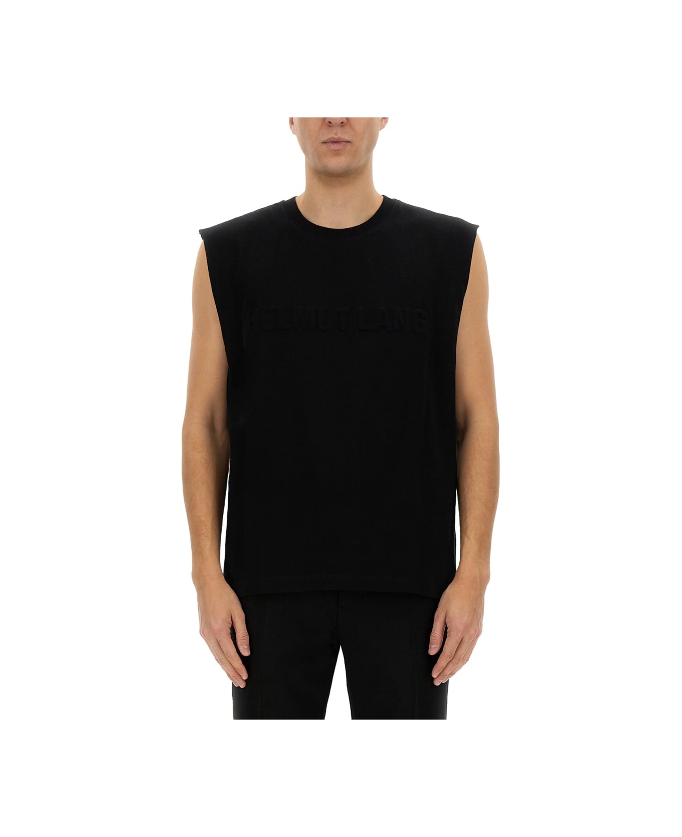 Helmut Lang Embossed Logo Tank Top - BLACK