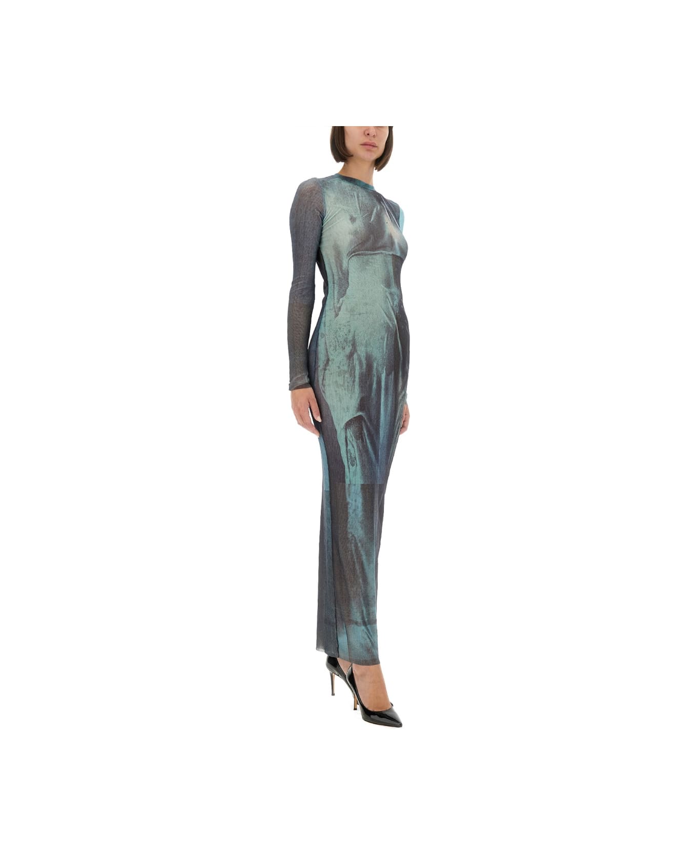 Jean Paul Gaultier "water" Mesh Long Dress - AZURE