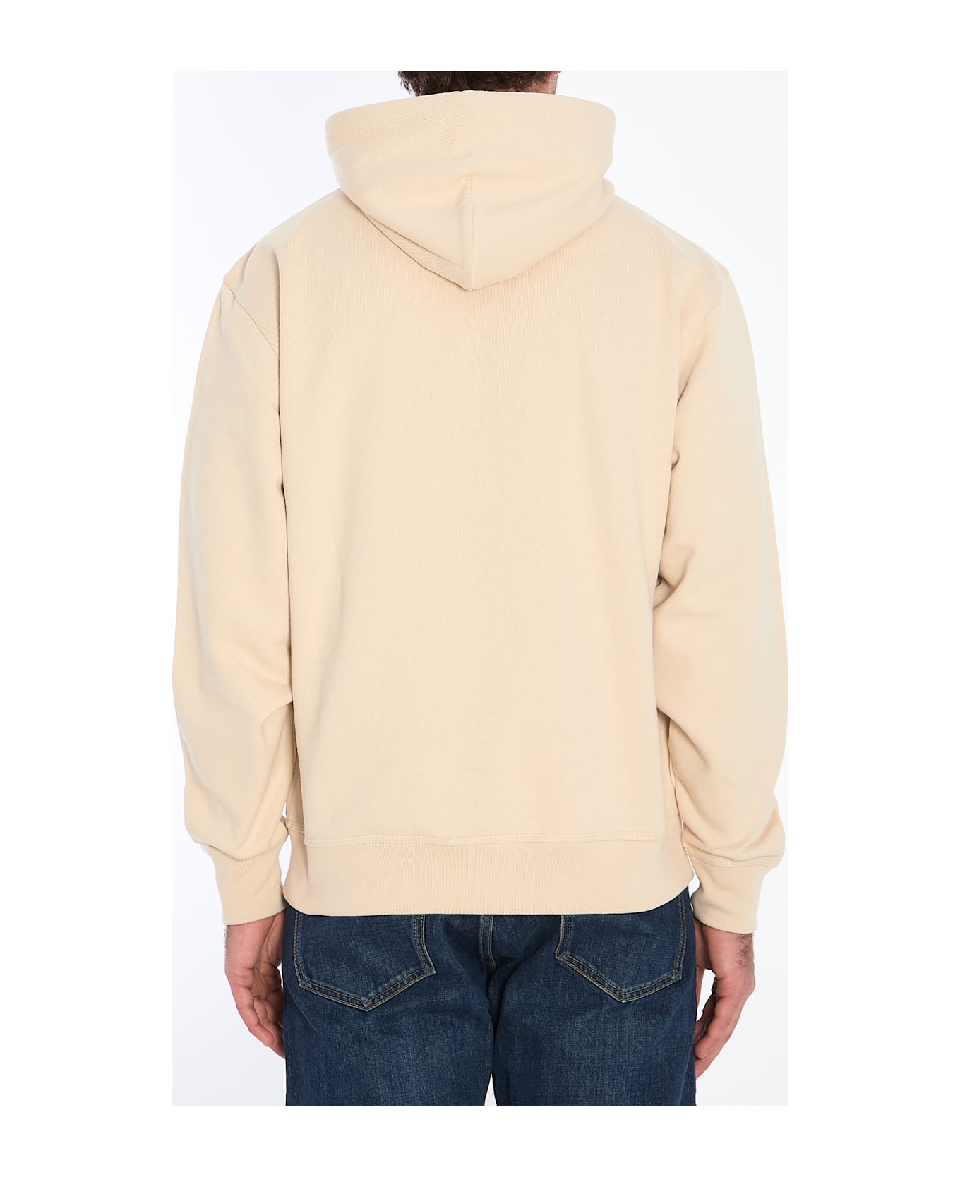 Burberry Check Label Hoodie - BEIGE