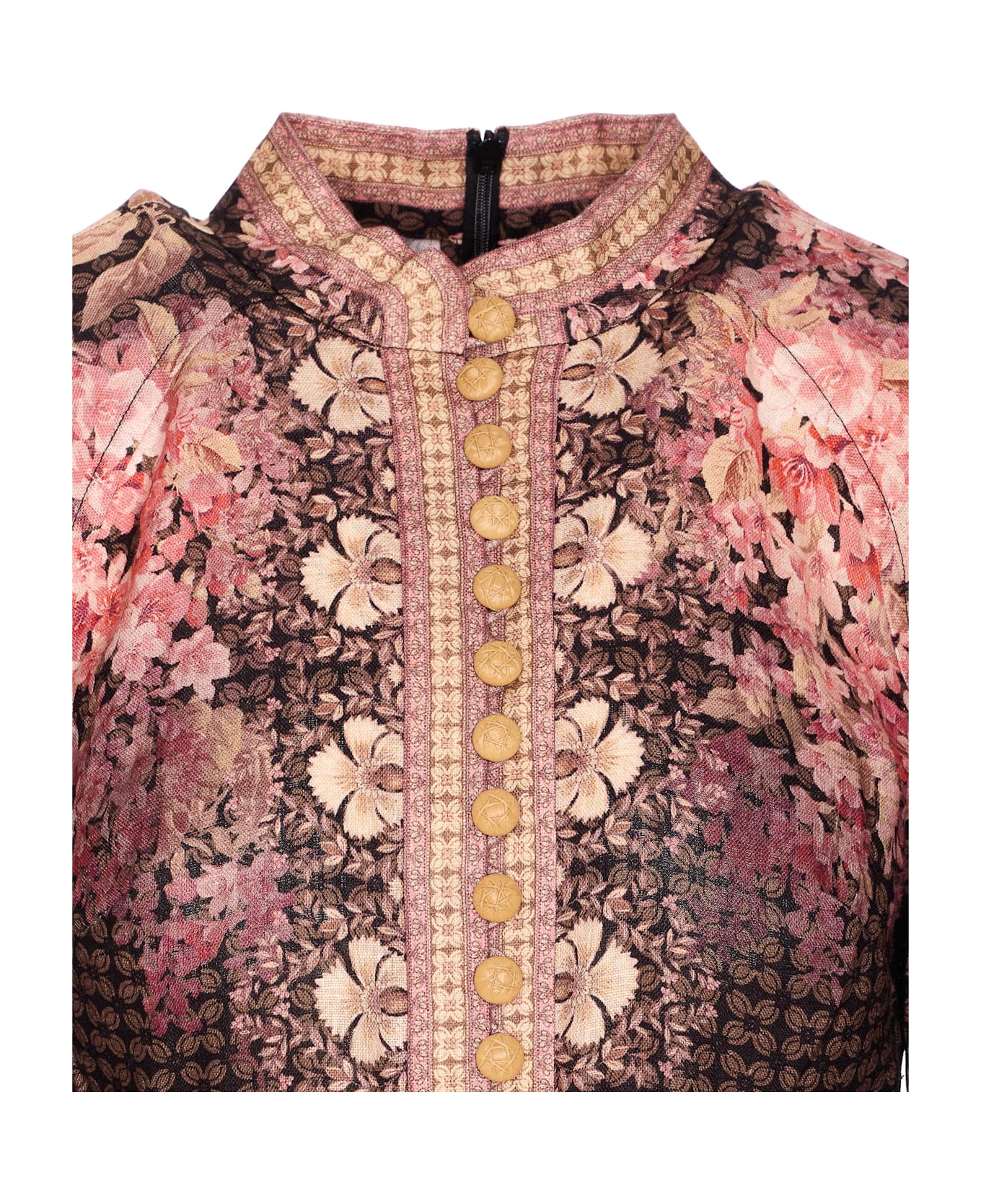 Zimmermann Illuminate Buttoned Midi Dress - Brown