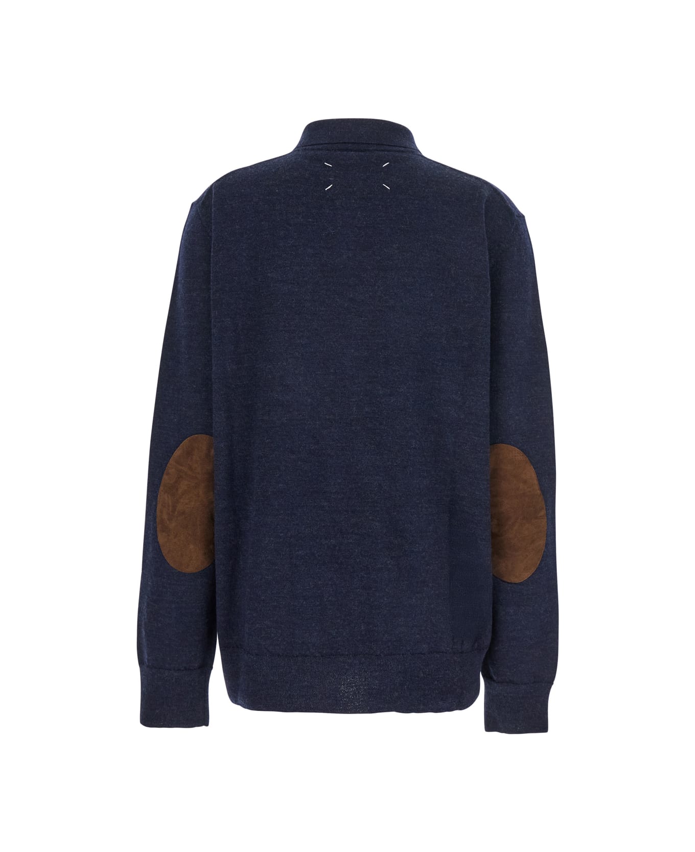 Maison Margiela Midnight Blue Wool Polo Shirt - NAVY