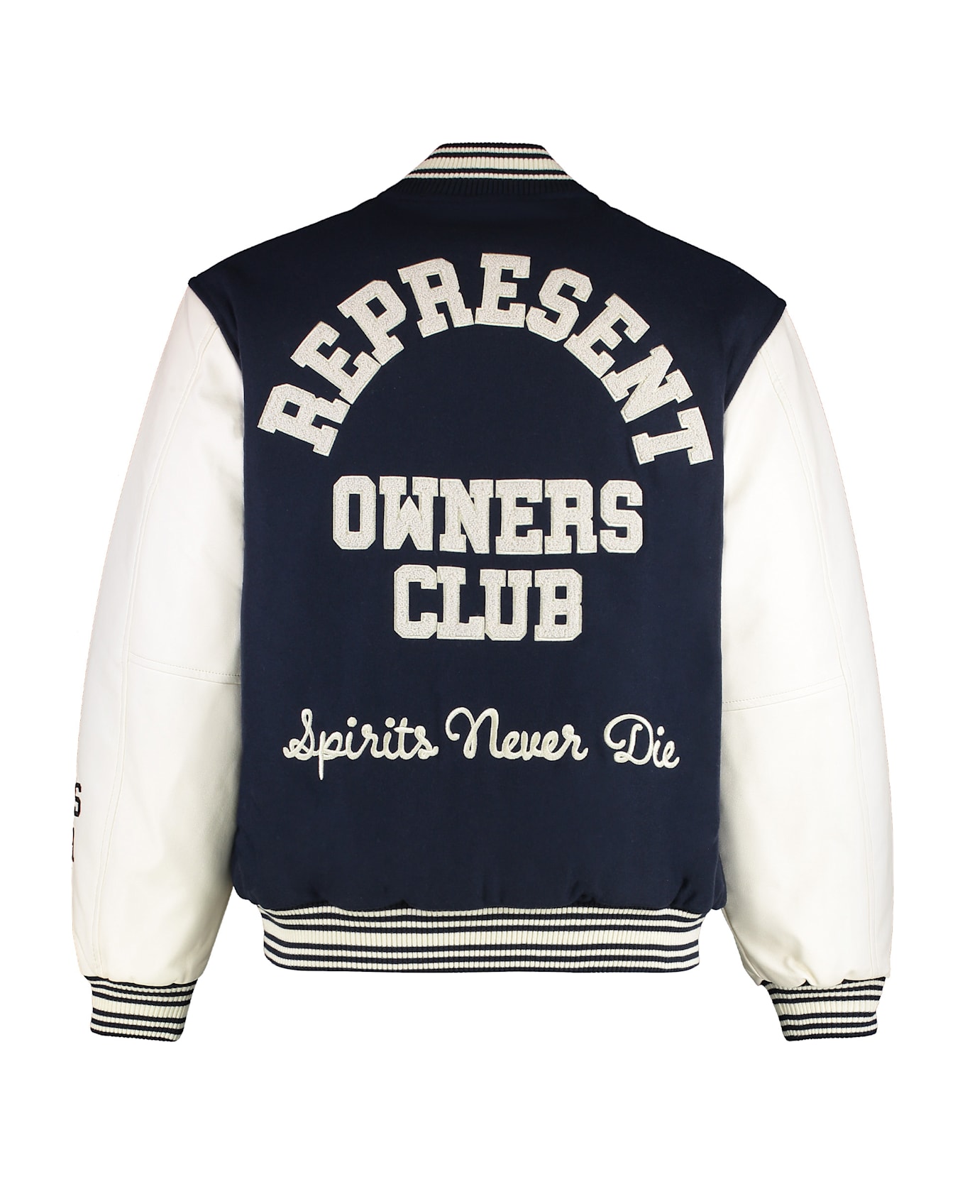 REPRESENT Wool And Faux Leather Bomber Jacket - blue