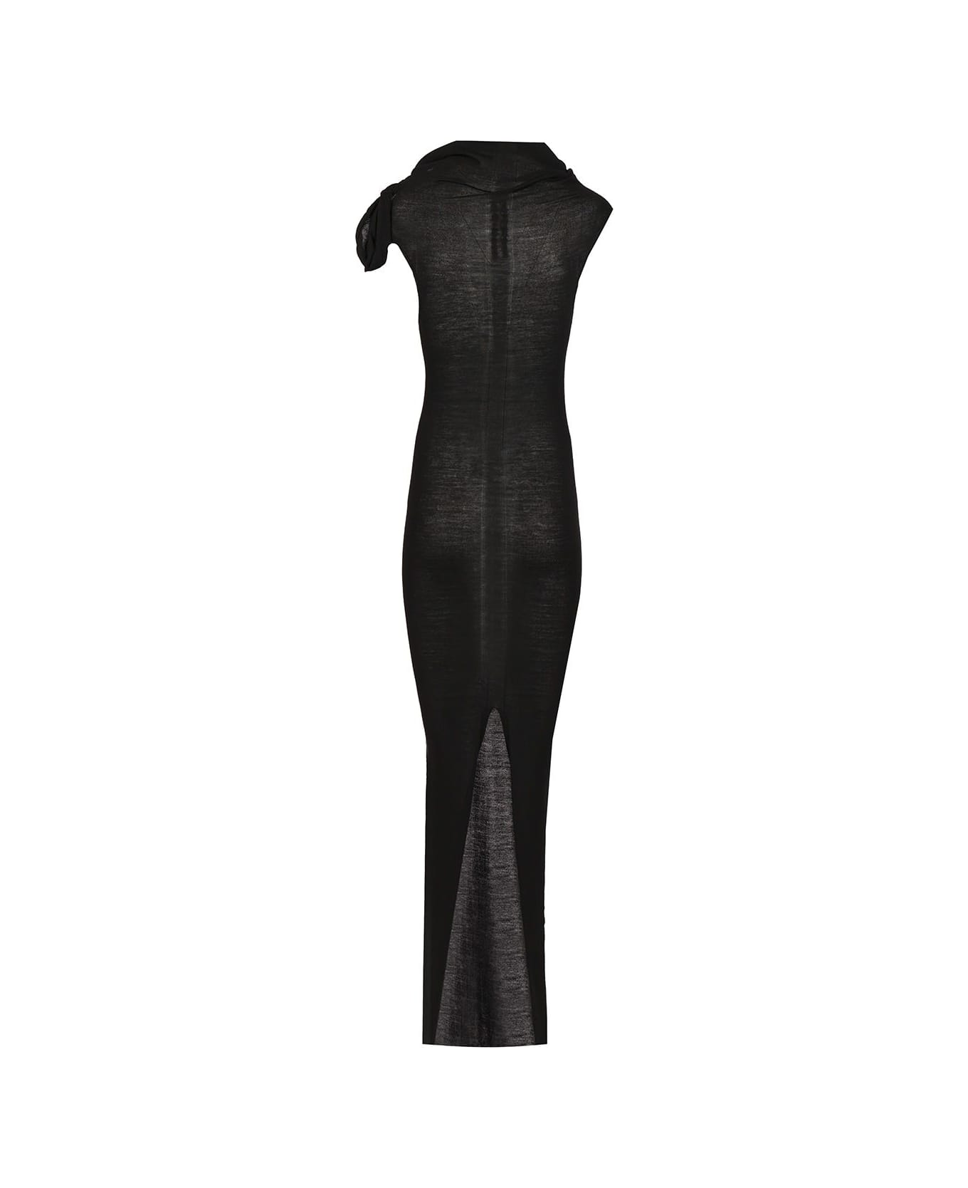 Rick Owens Long Dress In Light Wool - Black