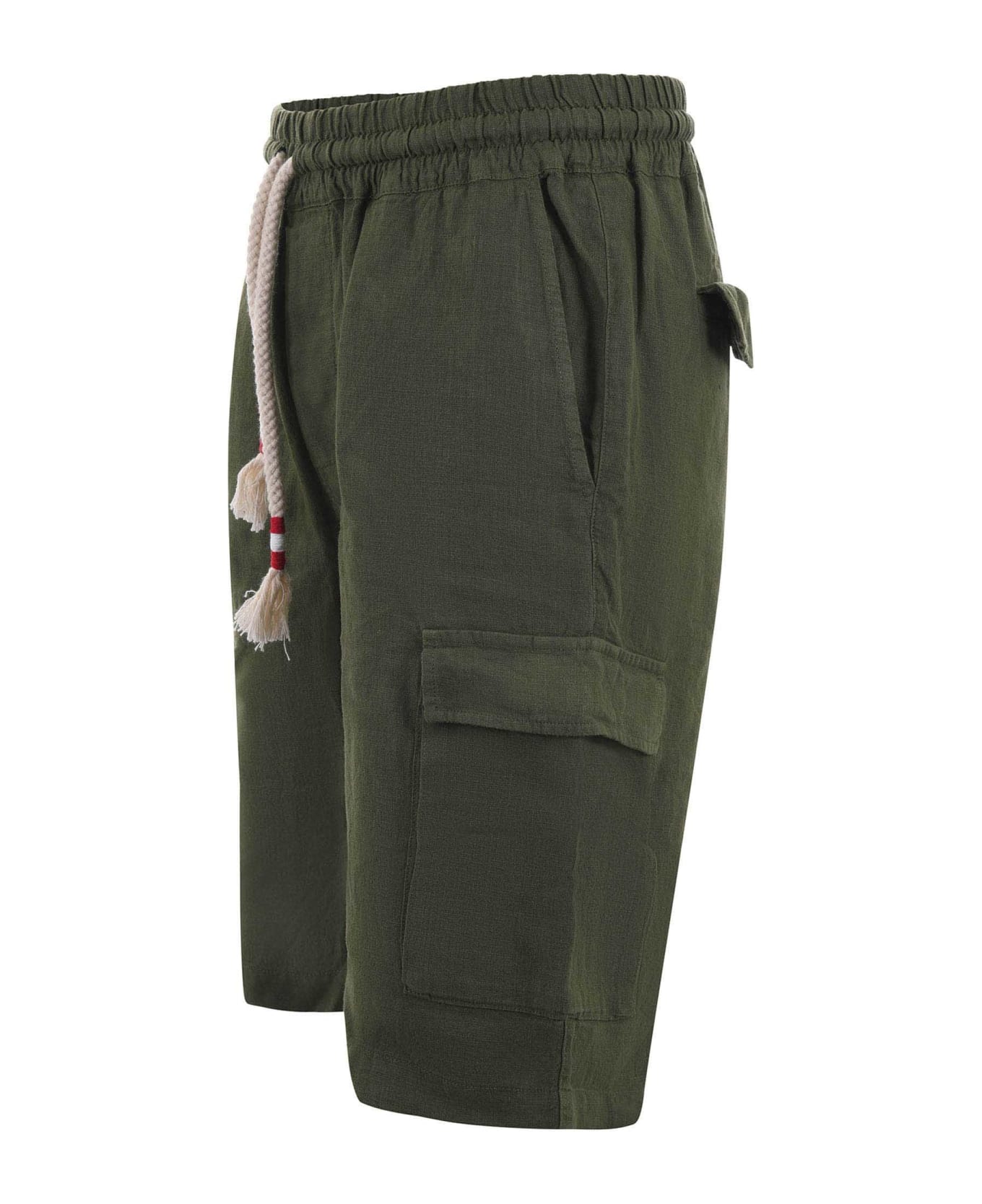 MC2 Saint Barth Linen Shorts - Verde militare
