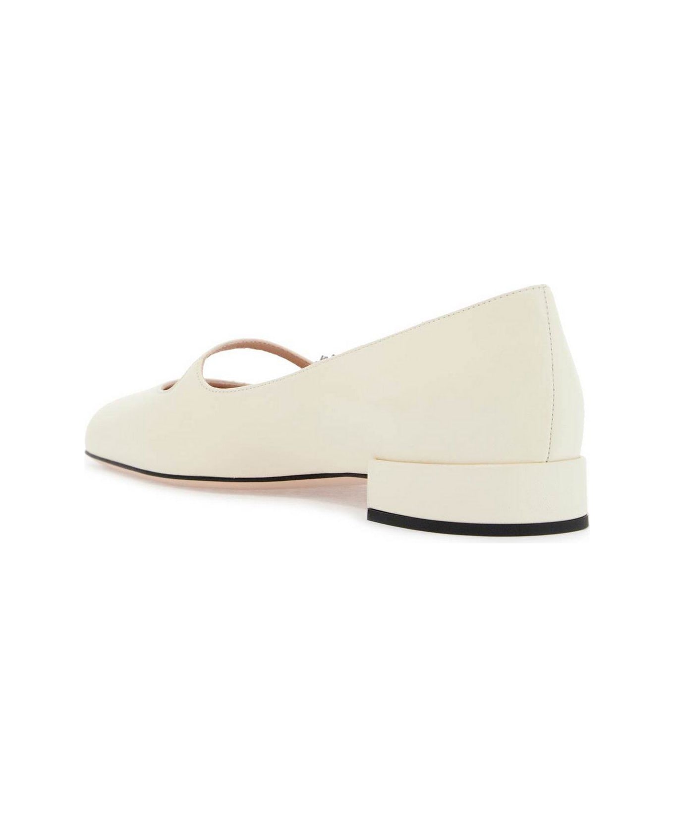 Valentino Garavani Preshoes Embellished Square Toe Ballet Flats - White